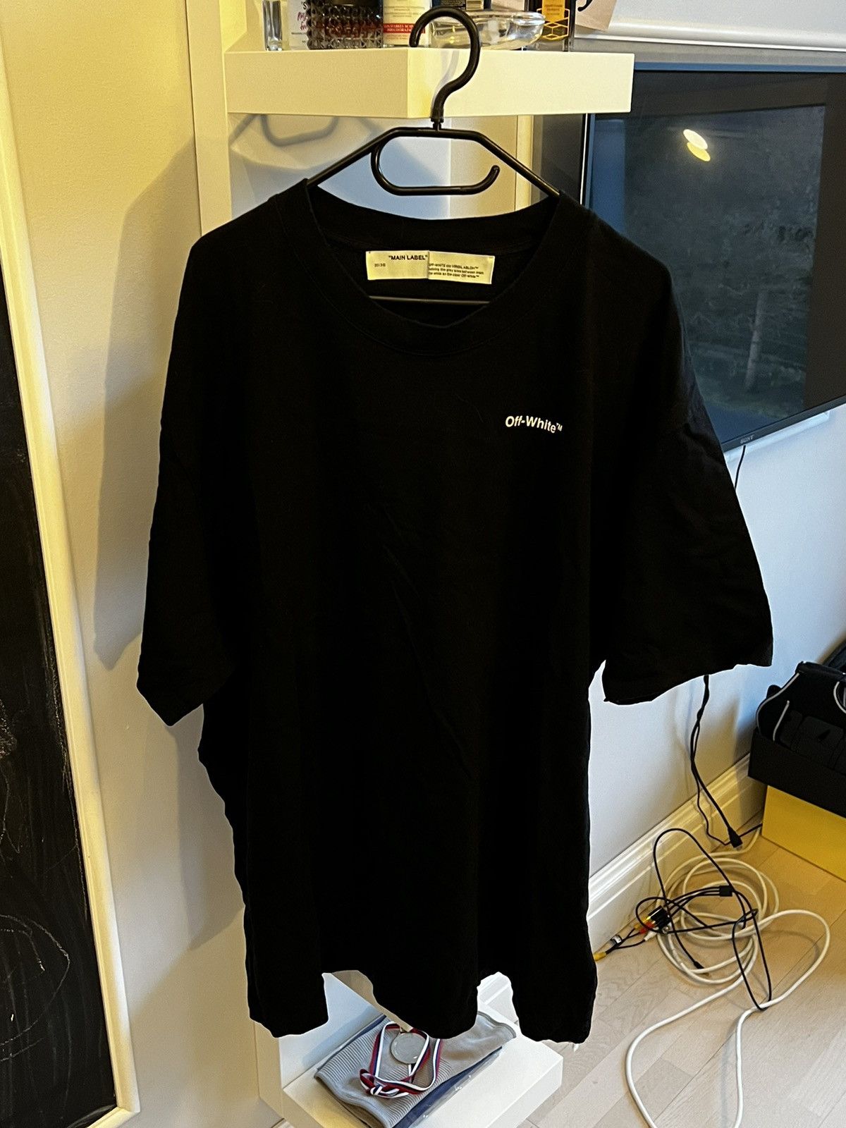 image of Off White Off-White Marker Arrows Sketch Oversized Tee in Black, Men's (Size XL)