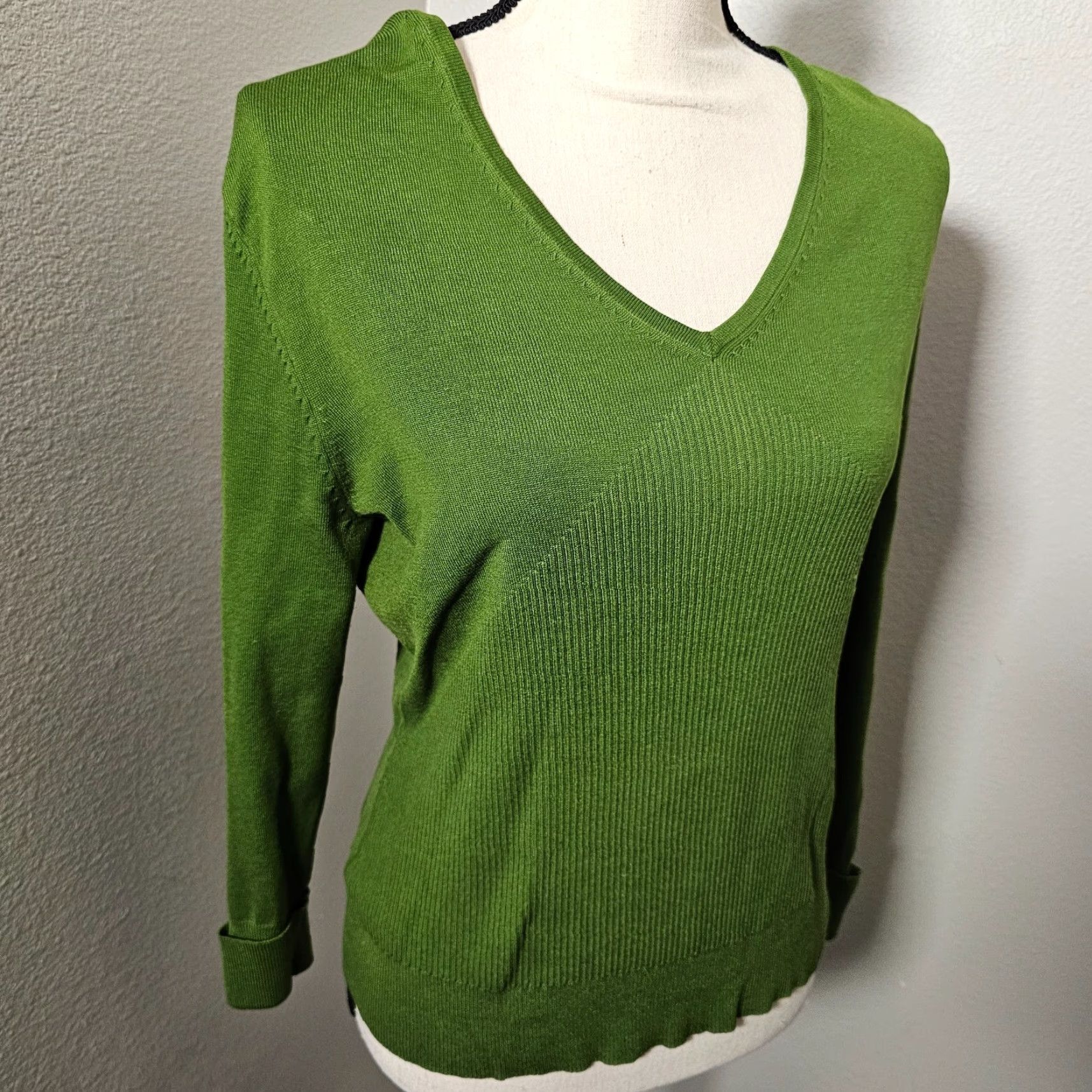 Vintage Vintage Spenser Jeremy Sweater Size L Green Knit Long Sleeve V-Neck Ribbed Size L / US 10 / IT 46 - 5 Thumbnail