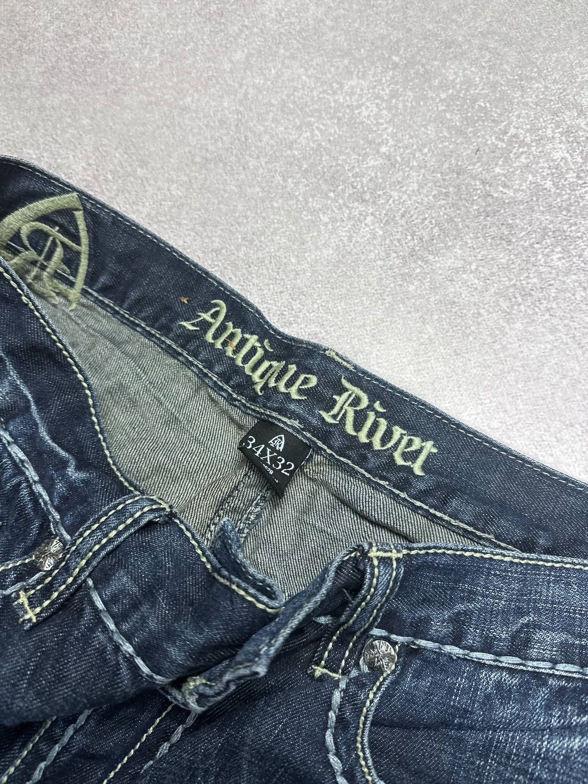 Affliction Antique Rivet Studded Distressed Jeans Size US 34 / EU 50 - 5 Thumbnail