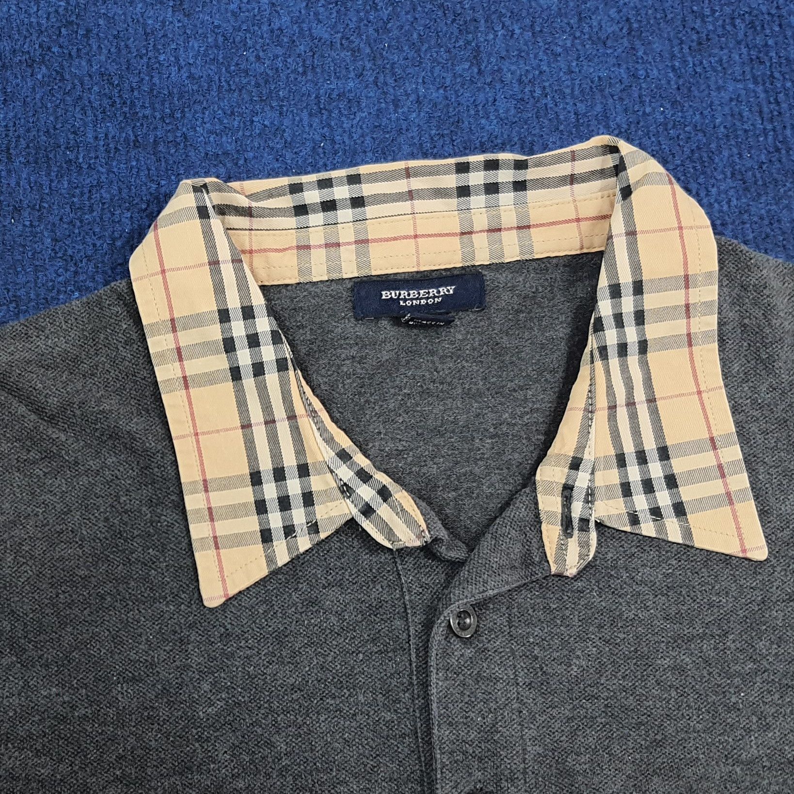 Burberry × Vintage Vintage Burberry London Nova Check Designer Polo Shirt Size US L / EU 52-54 / 3 - 4 Thumbnail