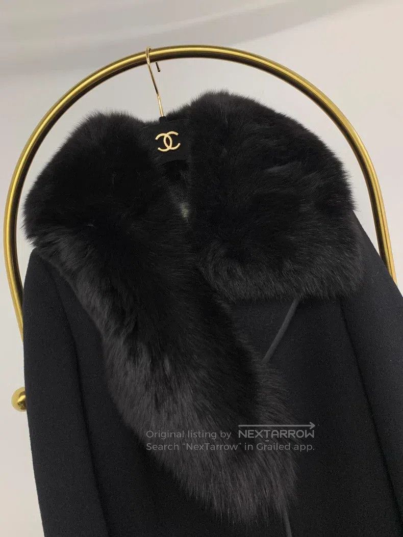 Fendi Fendi Black Fox Fur Collar Wool Overcoat Size XS / US 0-2 / IT 36-38 - 2 Thumbnail
