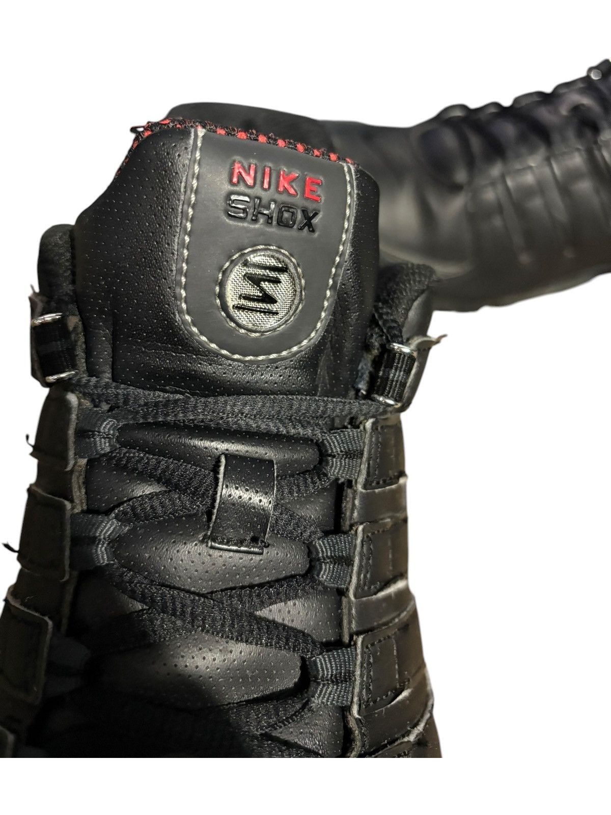 Nike × Vintage 12 Y2k Nike Shox NZ Varsity Red Black Logo runner basketball Size US 12 / EU 45 - 6 Thumbnail
