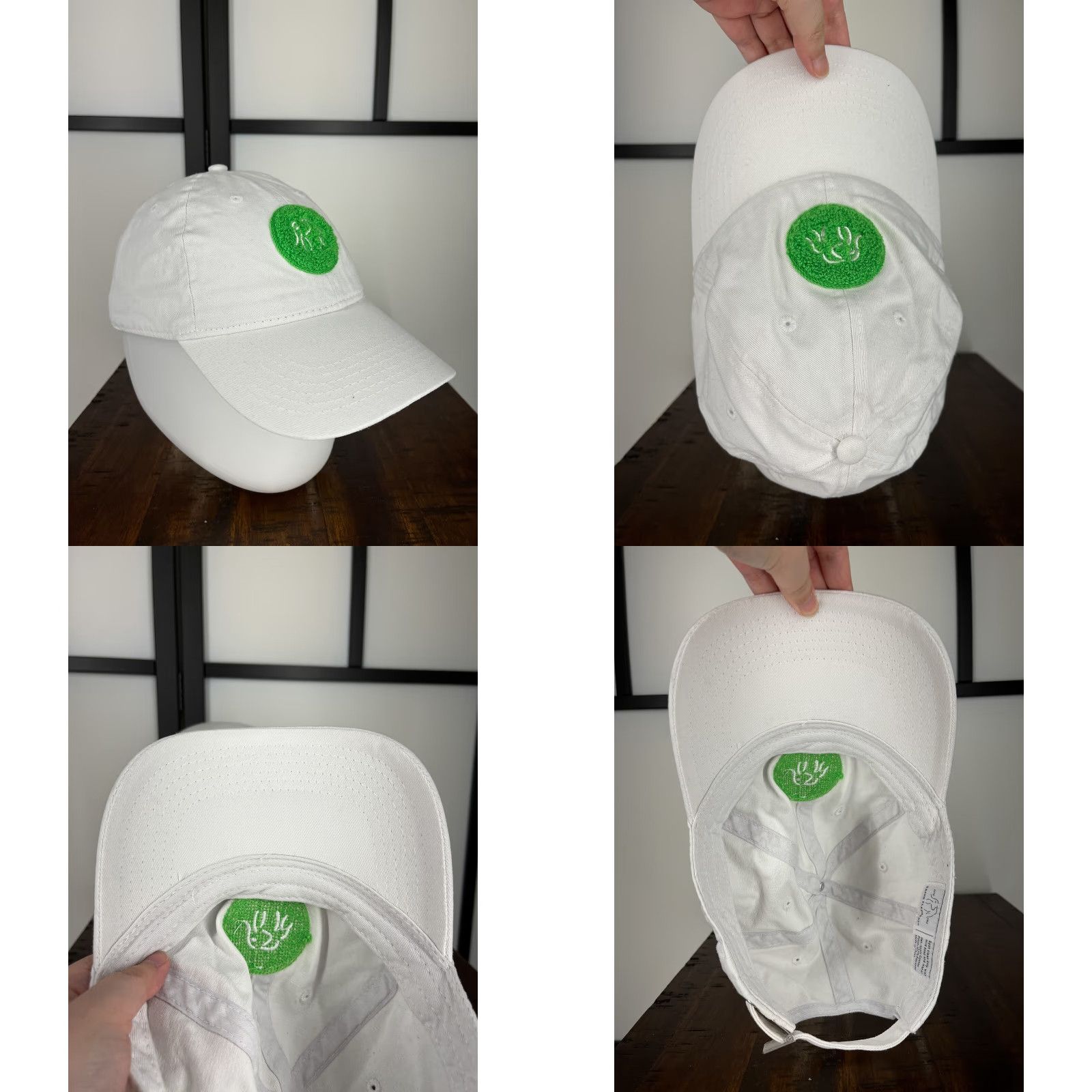 Vintage Drunk Elephant Hat Adult One Size White Green Cotton Poly Patch Strap Back Size ONE SIZE - 8 Thumbnail