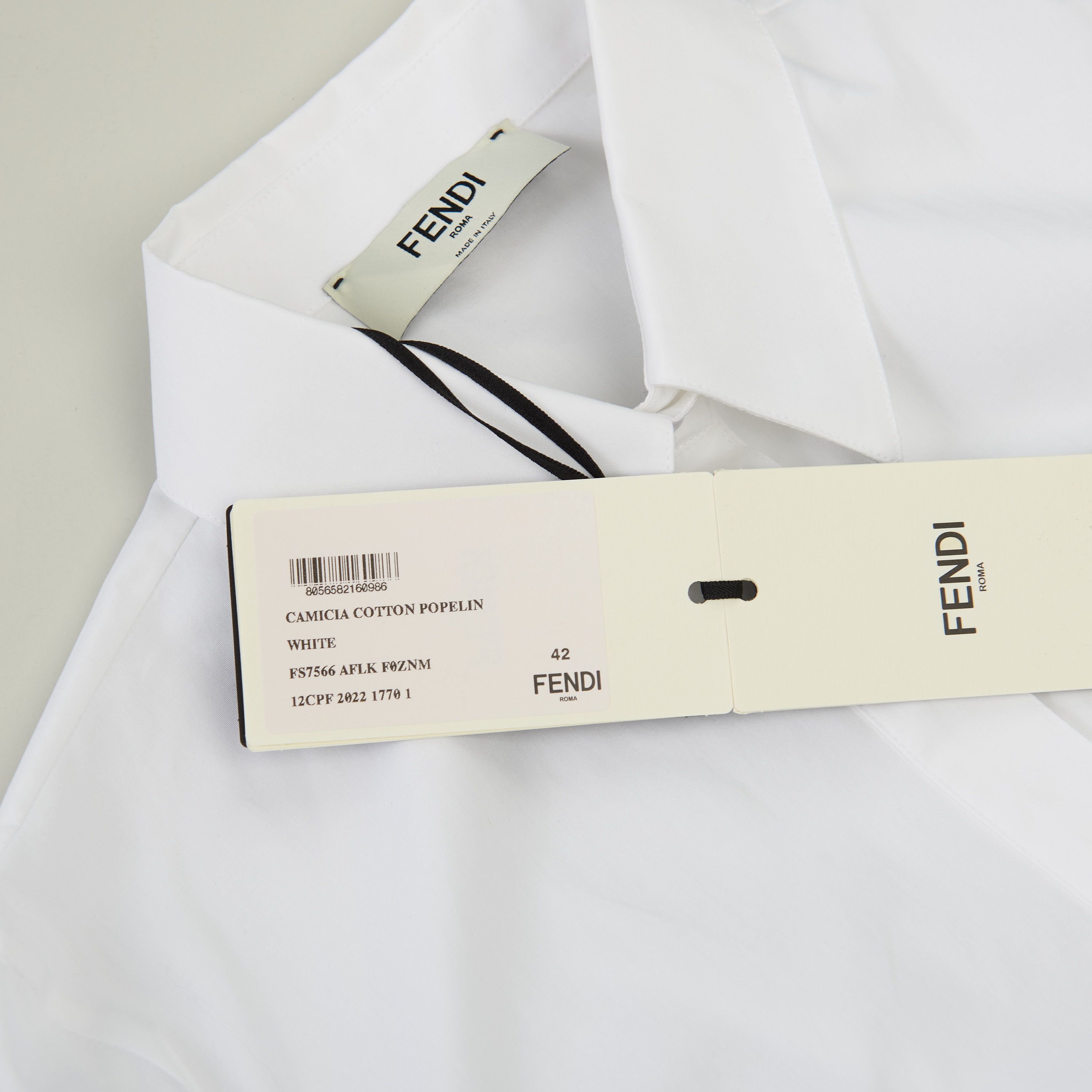 White Long-sleeved Cotton Shirt