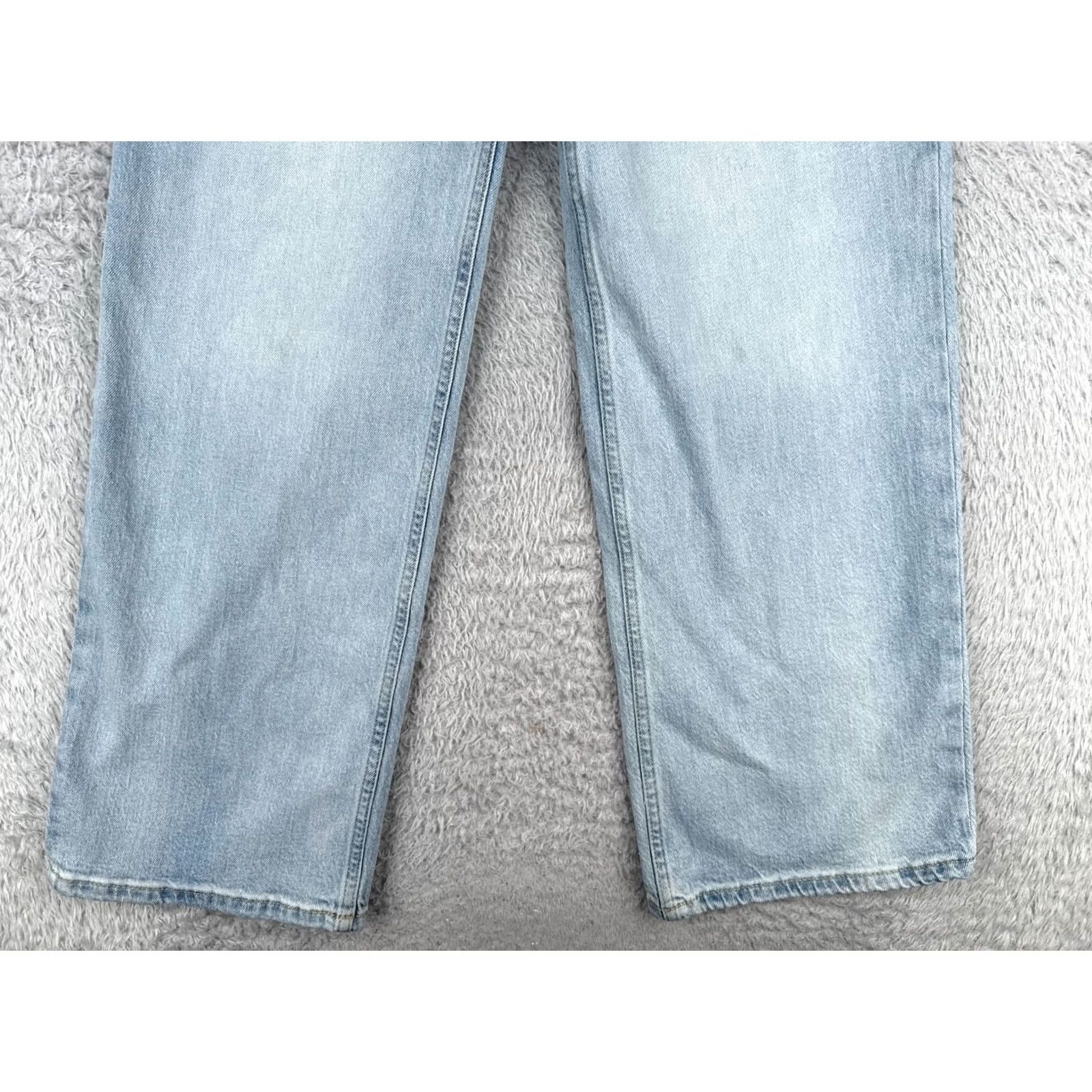 Vintage Seven7 Jeans Women Blue Denim Wide Leg Straight 6 Cotton Blend 27x30 Slim Distressed Pockets Logo High Rise 5-Pocket Machine Washable Halloween? Size 28" / US 6 / IT 42 - 2 Thumbnail