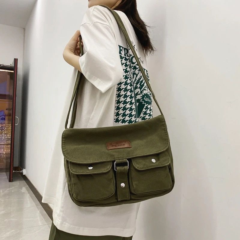 Vintage Casual Canvas Capacity Shoulder Messenger Bag Size ONE SIZE - 5 Thumbnail
