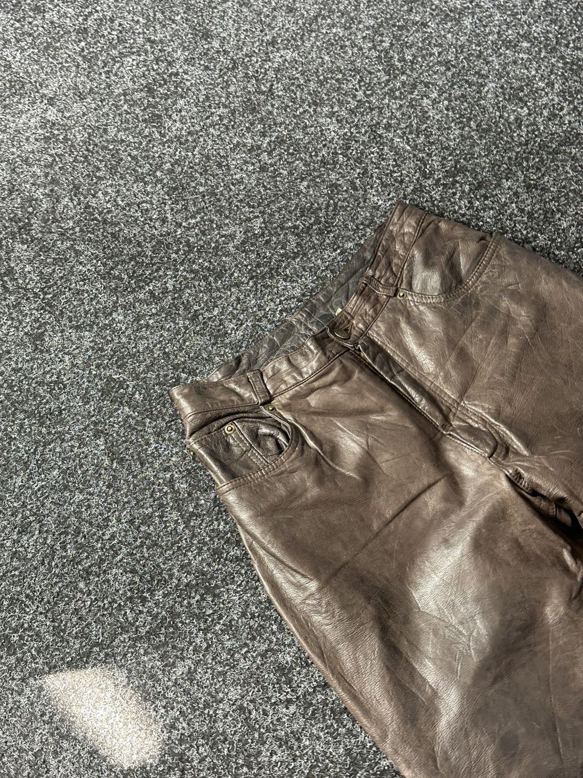 Cowboy Equipment 🚨GRAIL BOOTCUT BROWN Cowboy Biker Leather Pants Size US 27 - 2 Thumbnail