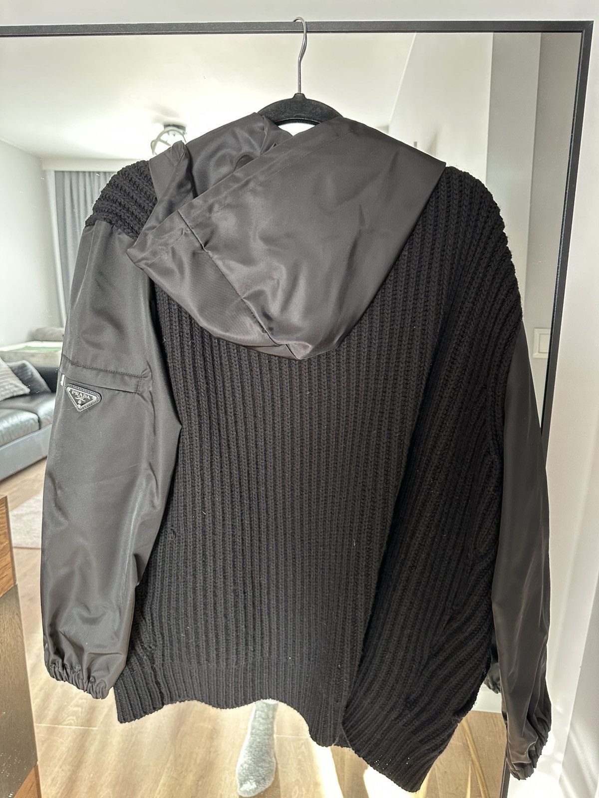 Prada Prada Re-Nylon Knit Jacket with Hood – Zip-Up – Size IT 42 Size M / US 6-8 / IT 42-44 - 3 Thumbnail