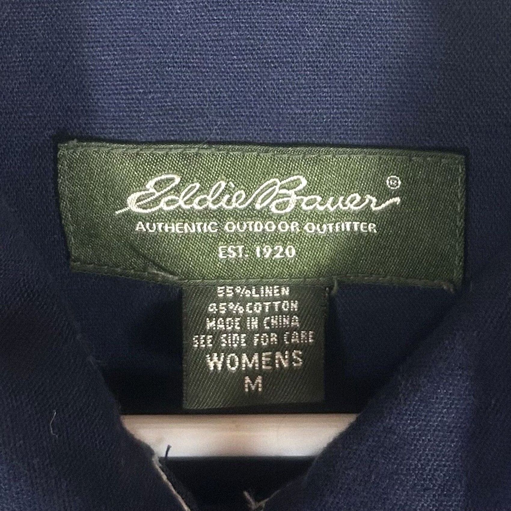 Eddie Bauer Eddie Bauer Trucker Shirt Jacket Womens Medium Linen Blend Denim L/S Button Up Size M / US 6-8 / IT 42-44 - 3 Thumbnail