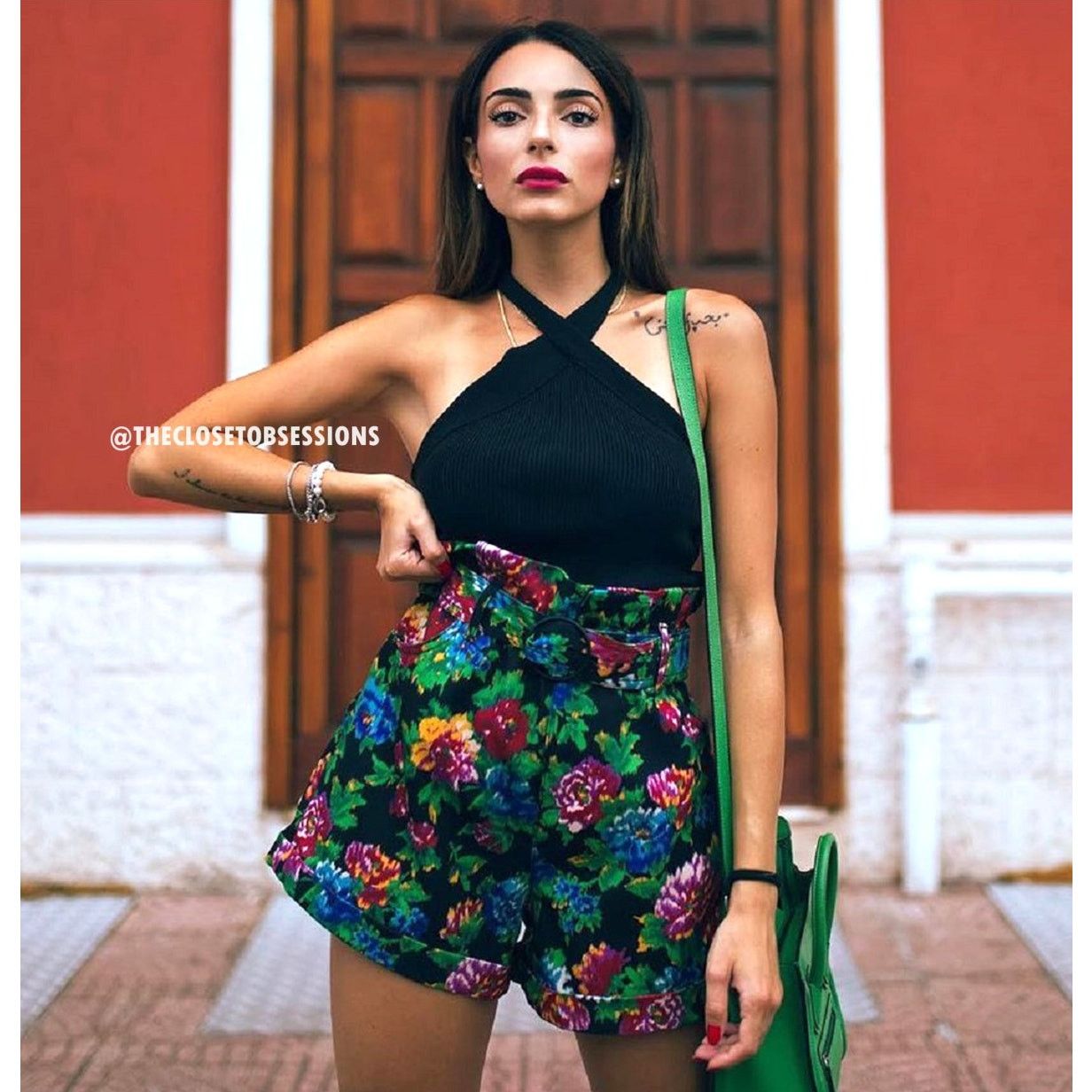 ZARA Floral Print Paperbag Shorts NWT