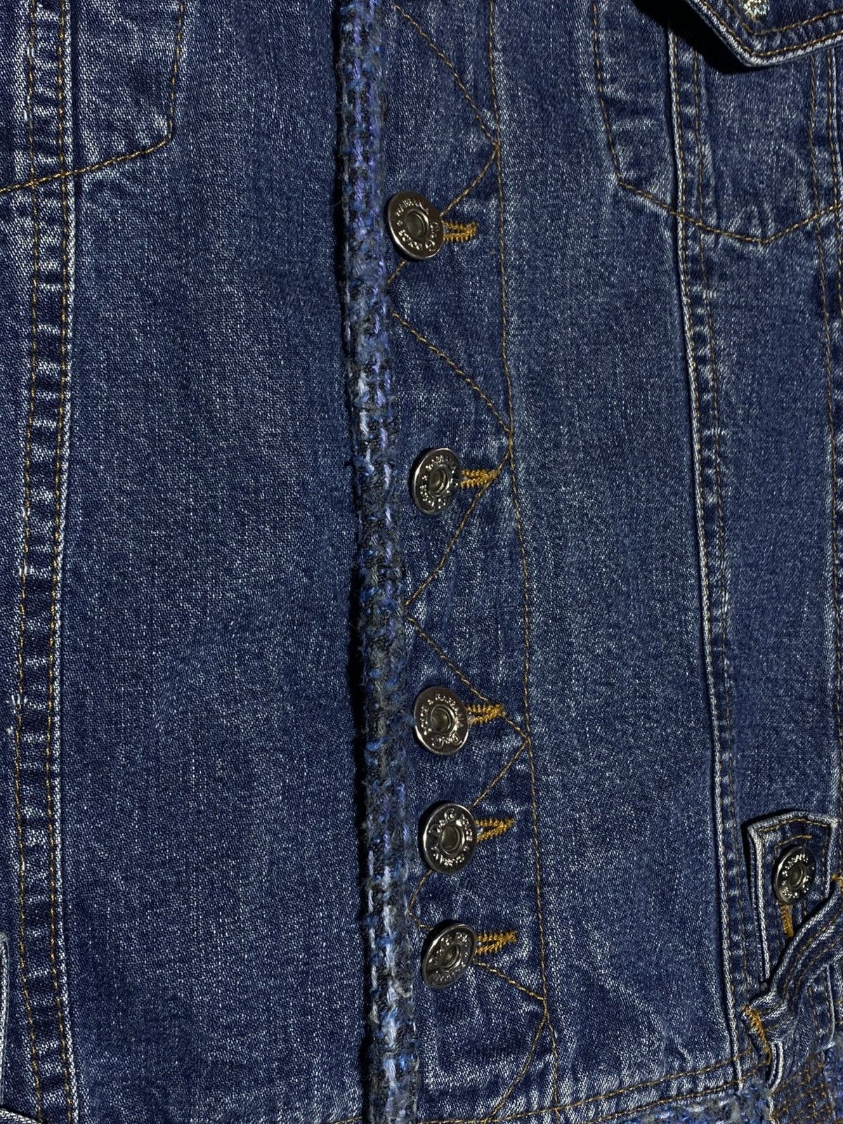 Dolce & Gabbana Dolce & Gabbana Button Down Tweed Detail Denim Jacket Size XS / US 0-2 / IT 36-38 - 6 Thumbnail