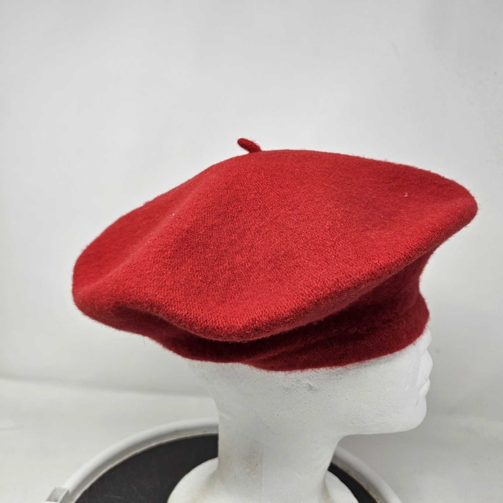 Vintage VINTAGE Beret Basque Hat Beret Fitted Womens Medium Red Wool Lined Solid Fall Winter Womens Hat Size ONE SIZE - 3 Thumbnail