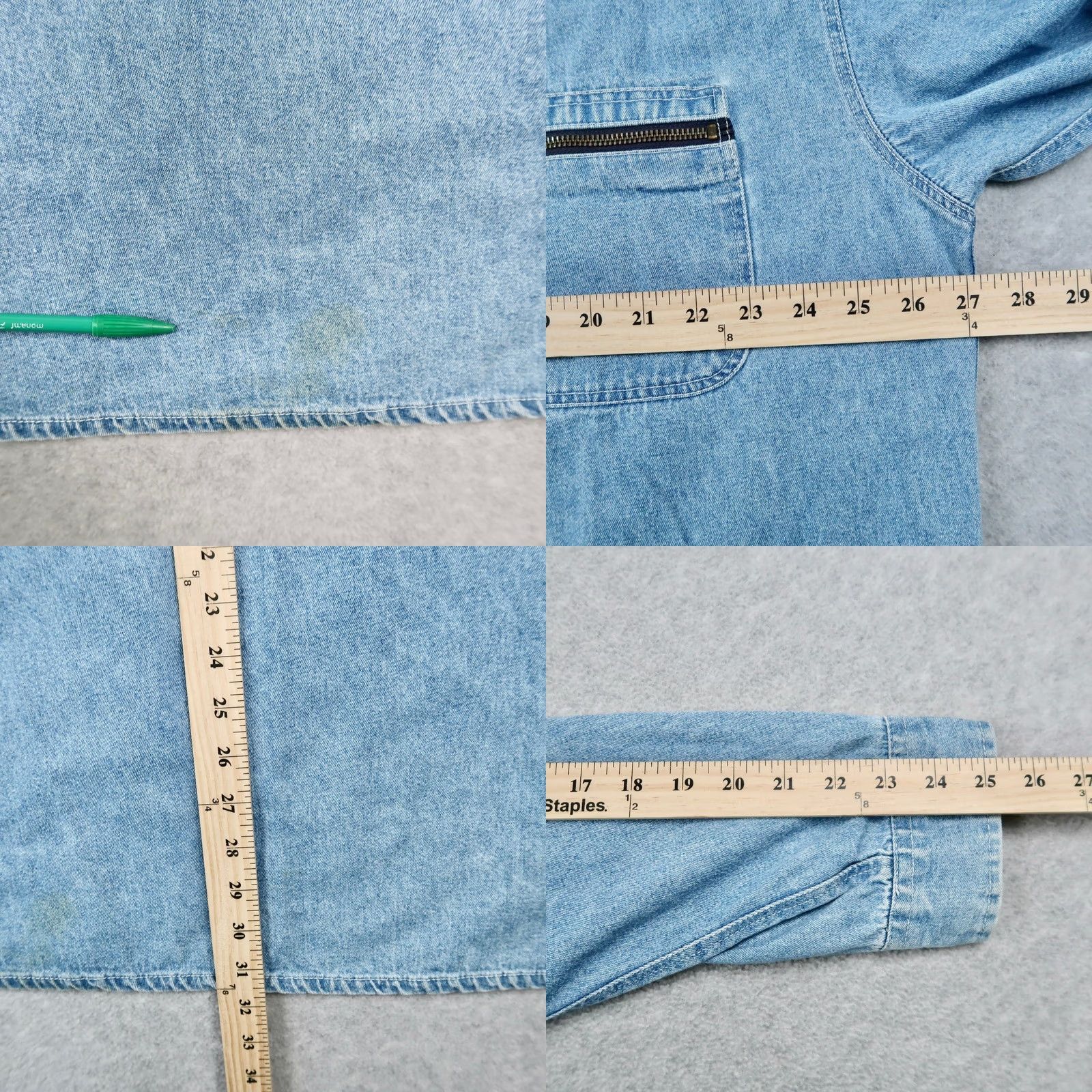 Tommy Hilfiger VINTAGE Tommy Hilfiger Shirt Mens XL Blue 90s Quarter Zip Pullover Denim Size US XL / EU 56 / 4 - 8 Thumbnail