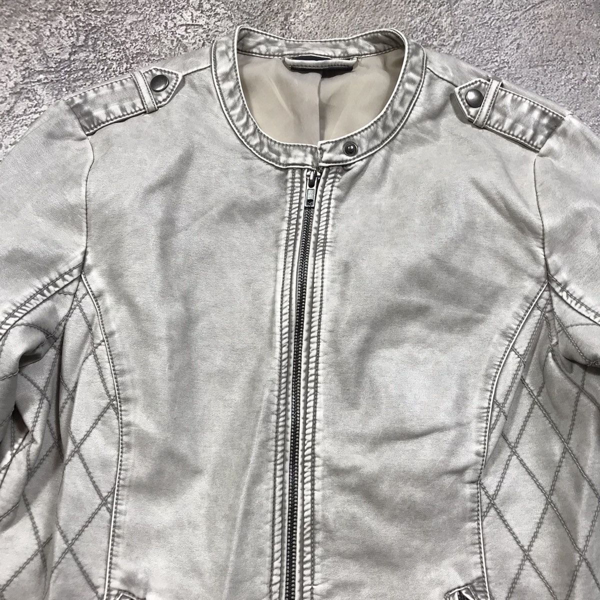 Vintage Vintage 90s Y2K Quilted Moto Jacket Streetwear Cropped M Size M / US 6-8 / IT 42-44 - 2 Thumbnail