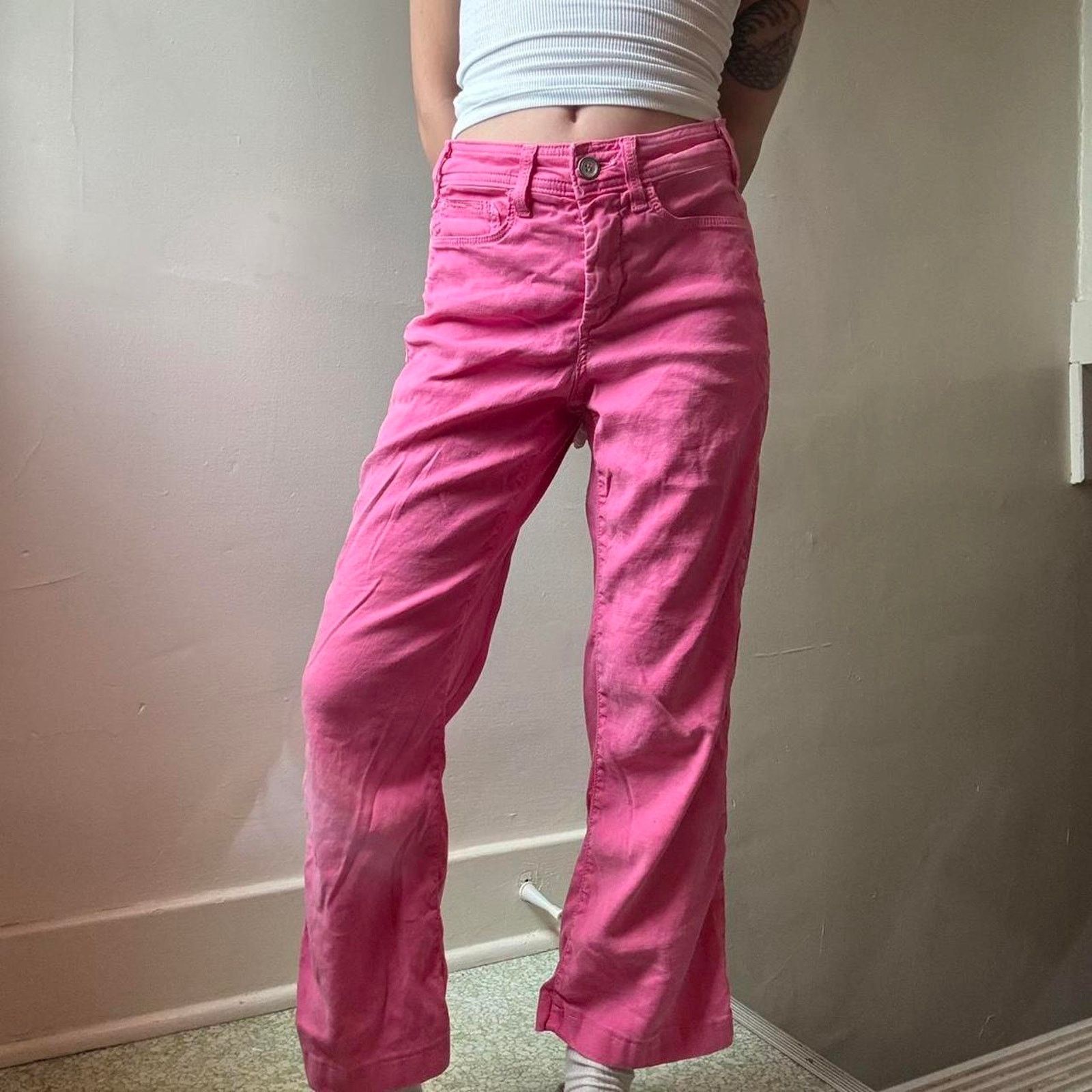 NYDJ NYDJ Pink Linen Trousers 0 Designer Quality Summer Vacation Size 25" / US 0 / IT 36 - 7 Thumbnail