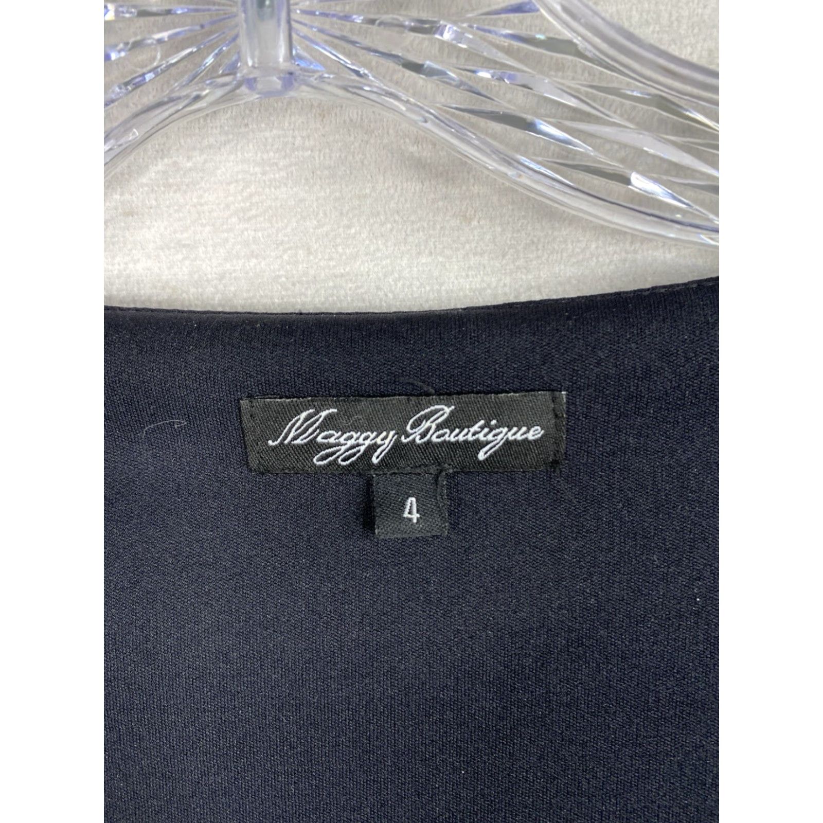 Vintage Maggy Boutique Dress Geometric Black White 3/4 Sleeve V-Neck Midi Vintage No Size S / US 4 / IT 40 - 3 Thumbnail