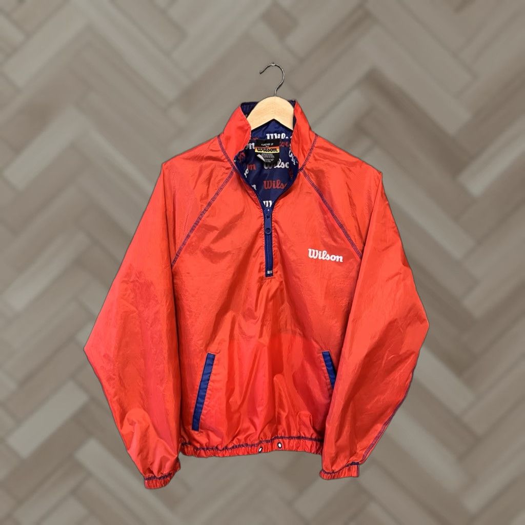 Forever 21 FOREVER 21 Windbreaker Jacket Wilson Red Full Zip Mens Small Size S / US 4 / IT 40 - 1 Thumbnail