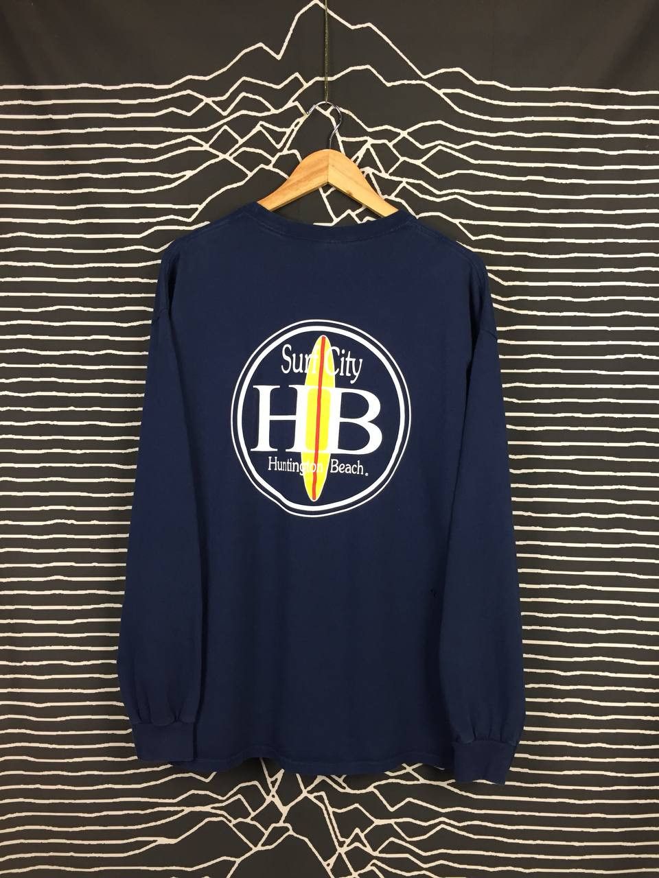 Vintage Vtg Surf City Huntington Beach Board Logo Longsleeve Tee Size US XL / EU 56 / 4 - 1 Thumbnail