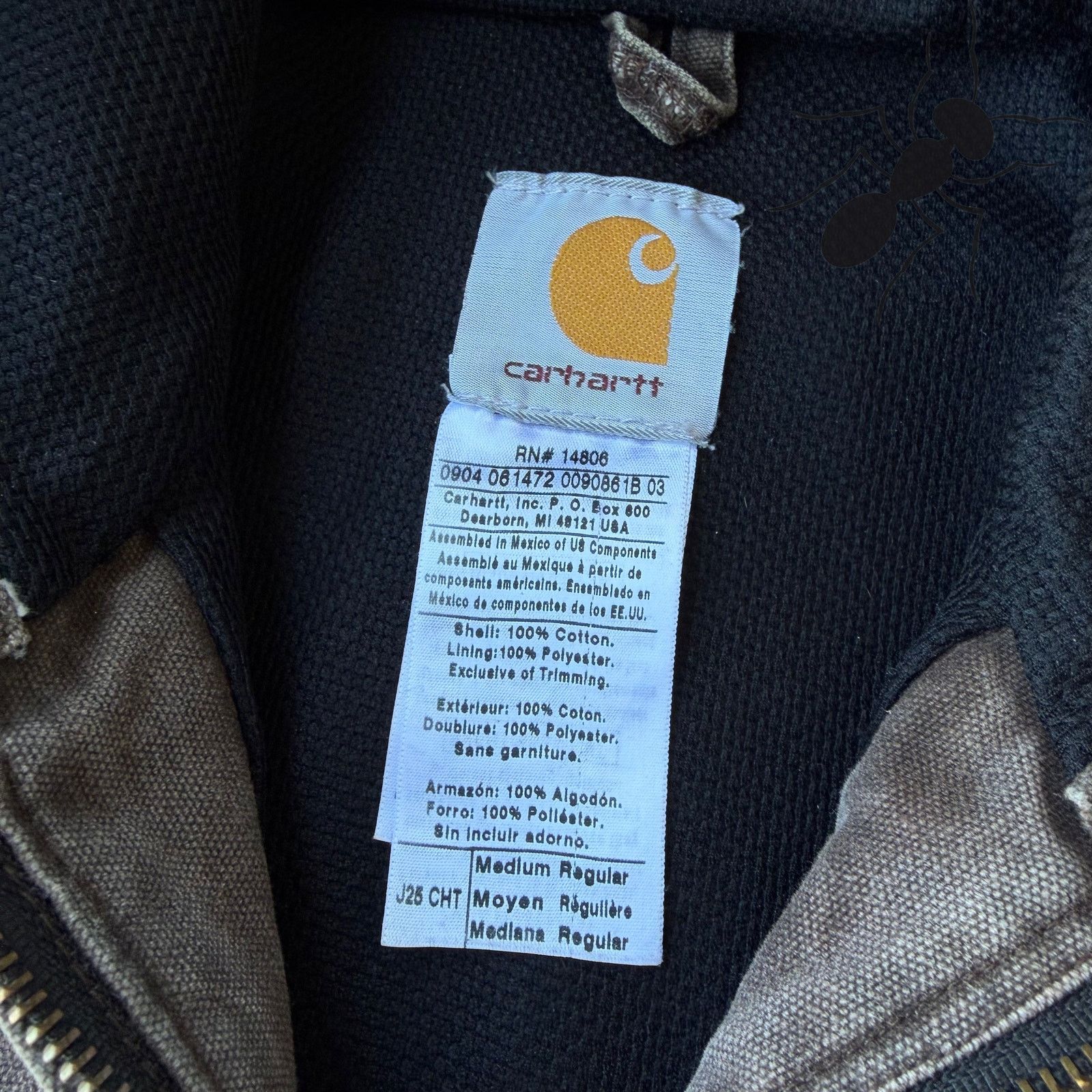Carhartt × Vintage Vintage Carhartt J25 CHT brown hooded work wear jacket Size US M / EU 48-50 / 2 - 5 Thumbnail