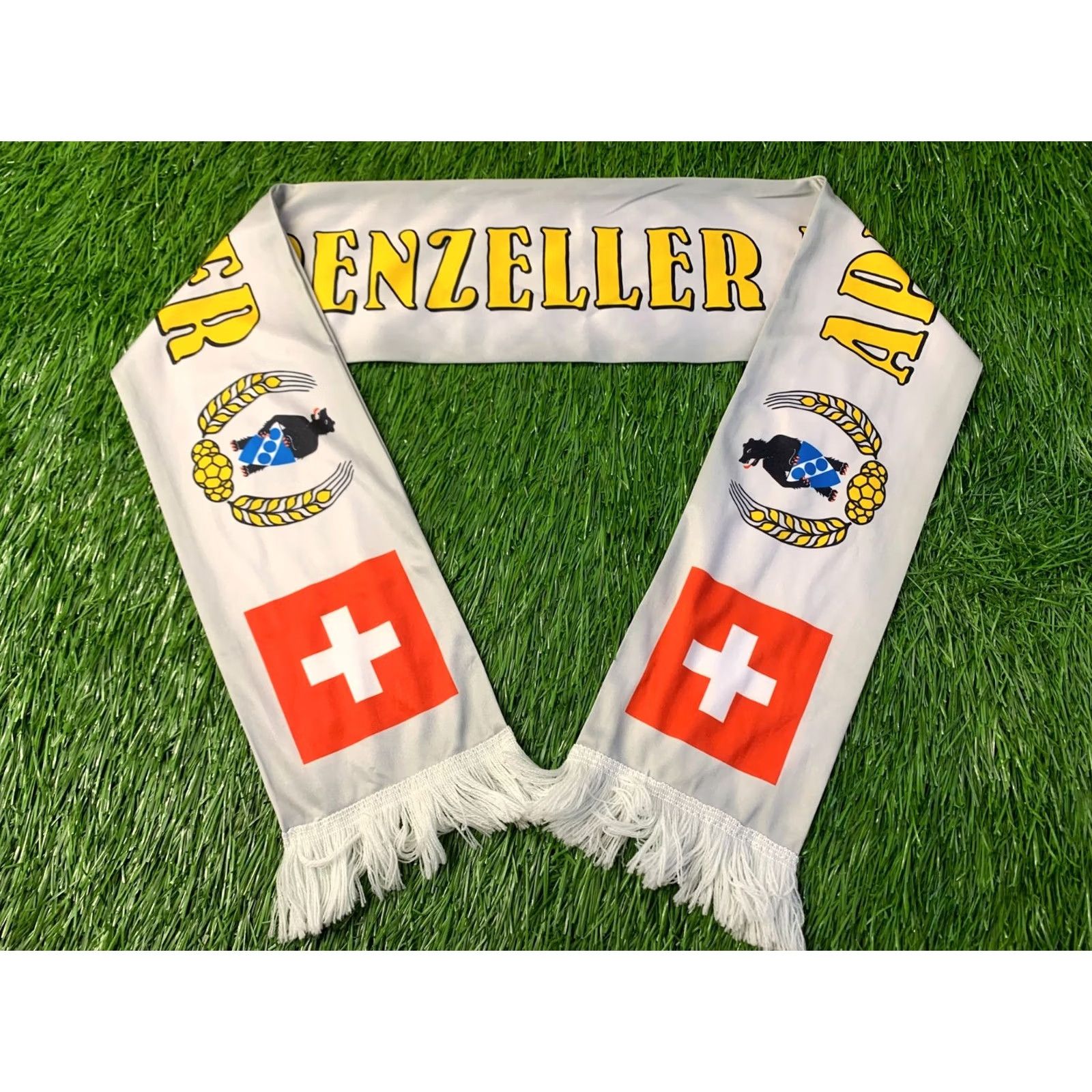 Vintage APPENZELLER Bier Scarf One Size Men Gray White Polyester Official Product Size ONE SIZE - 2 Thumbnail