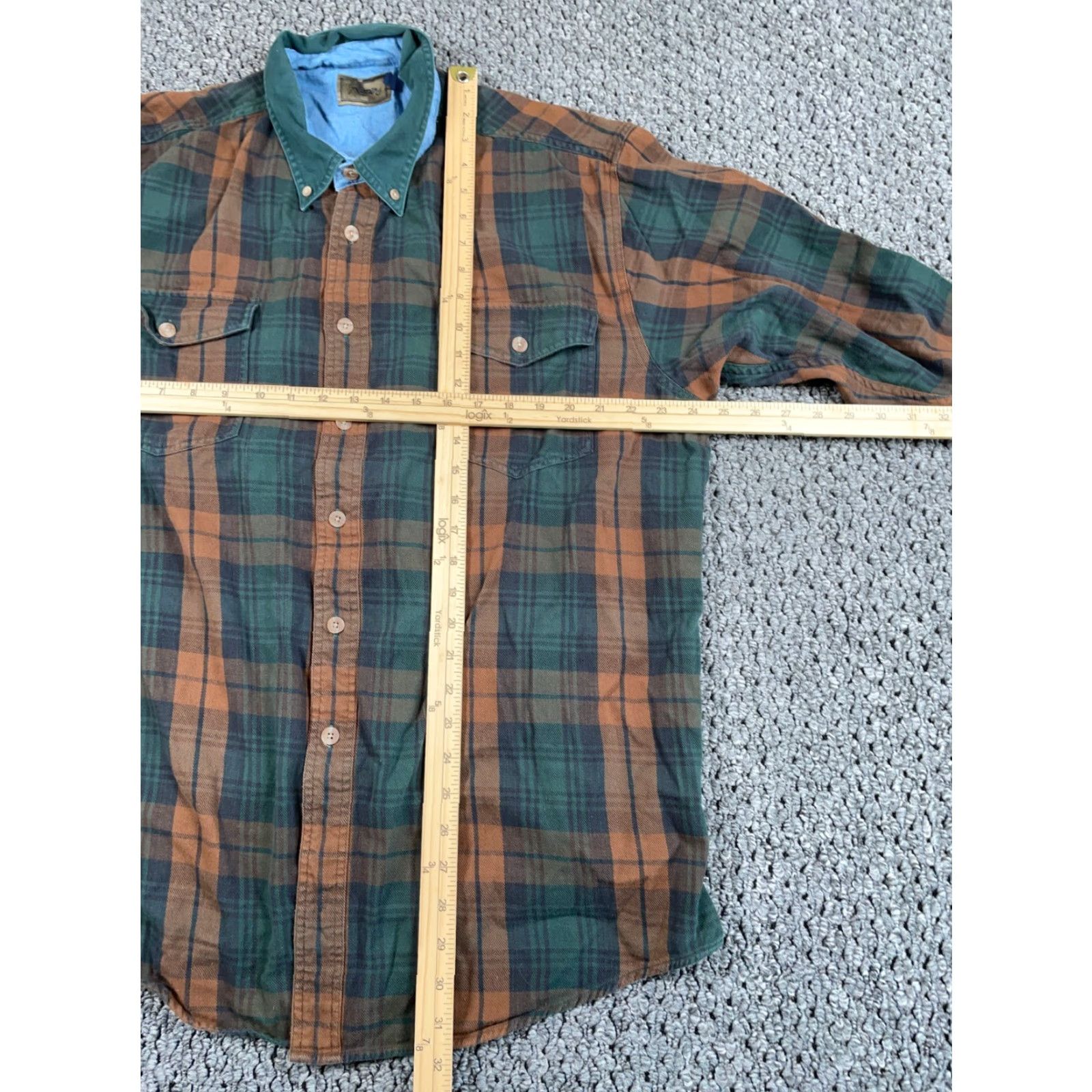 Roper VINTAGE Roper Plaid Button-Up Shirt Adult 2XL Green Brown Long Sleeve Cowboy Retro Mens Size US XXL / EU 58 / 5 - 5 Thumbnail