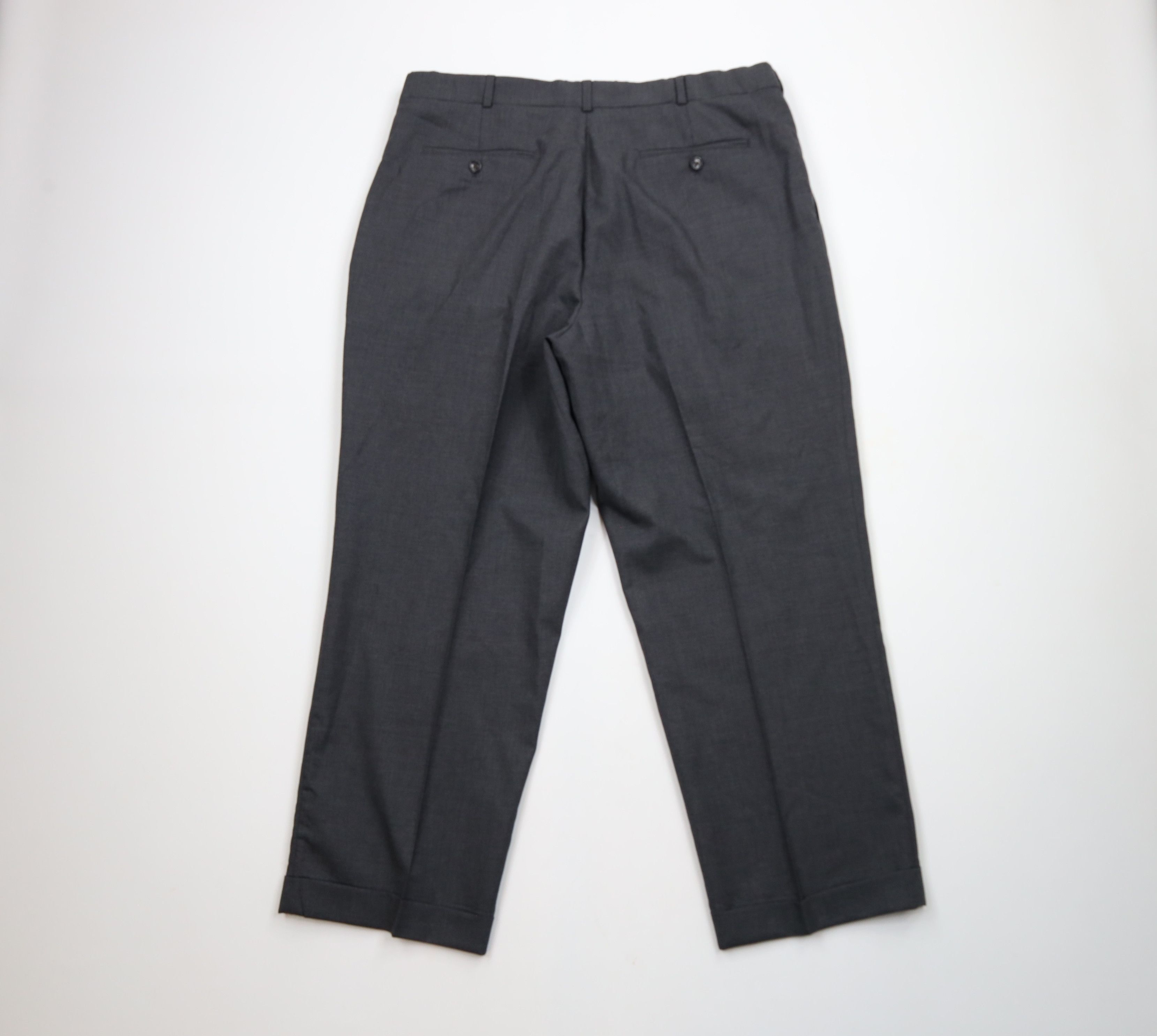 Lands' End × Vintage Vintage 90s Lands End Cuffed Wide Leg Chino Pants Gray Size US 38 / EU 54 - 8 Thumbnail
