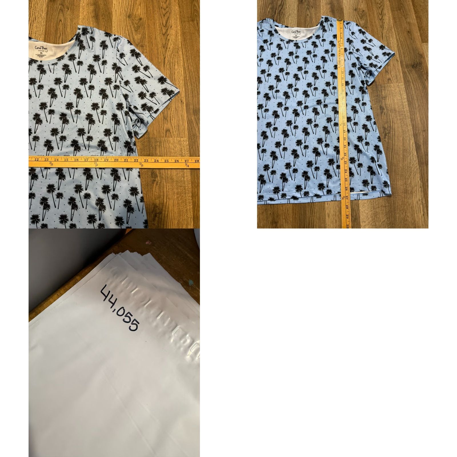 Vintage Coral Bay Energy Shirt Women's XL Blue Trees Allover Print Short Sleeve T-Shirt Casual Basic Modern Fall Summer Size XL / US 12-14 / IT 48-50 - 8 Thumbnail
