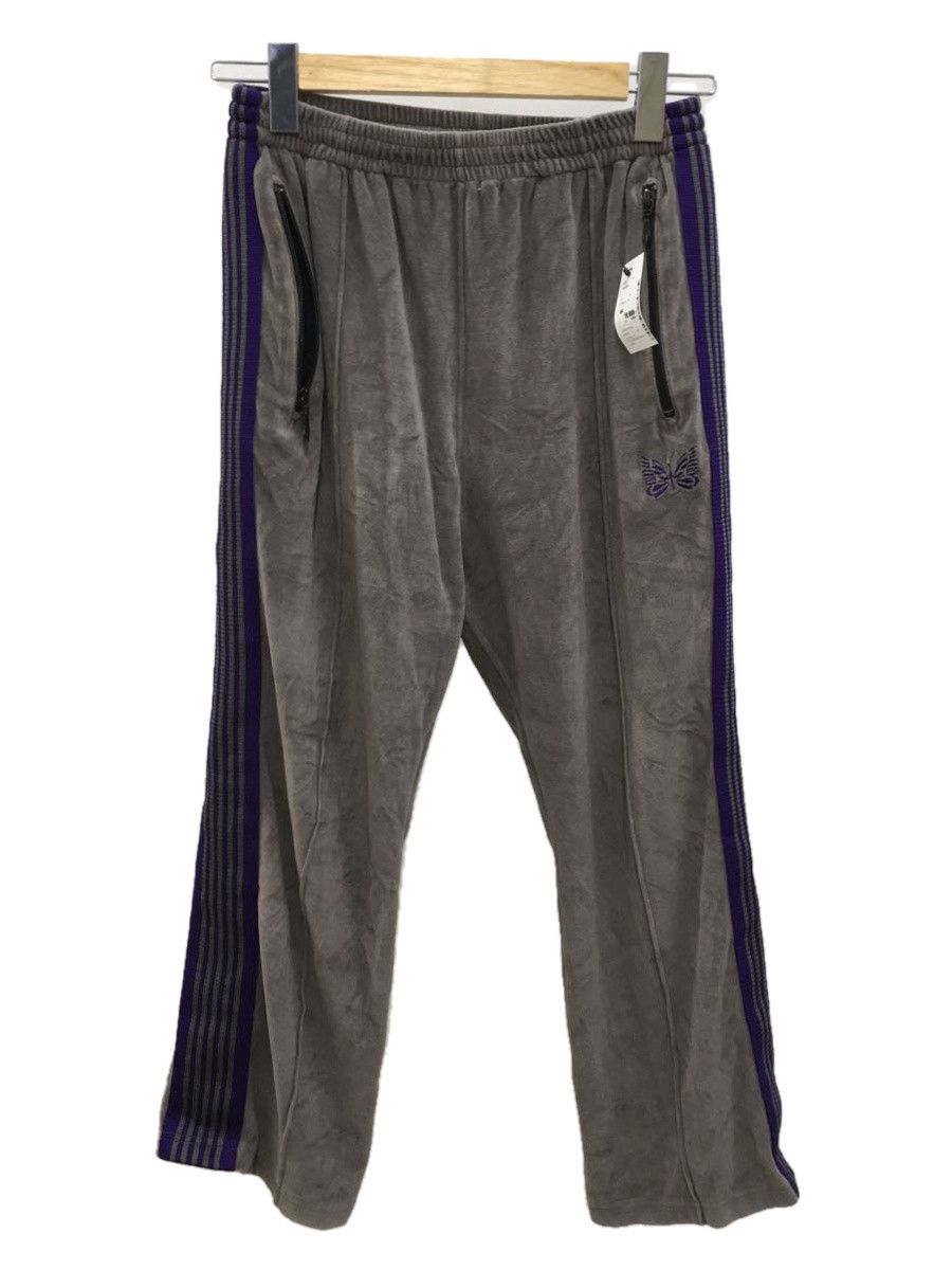 image of Needles Jogger Narrow Track Pants Velour Elastic Waist Gray in Grey, Men's (Size 27)