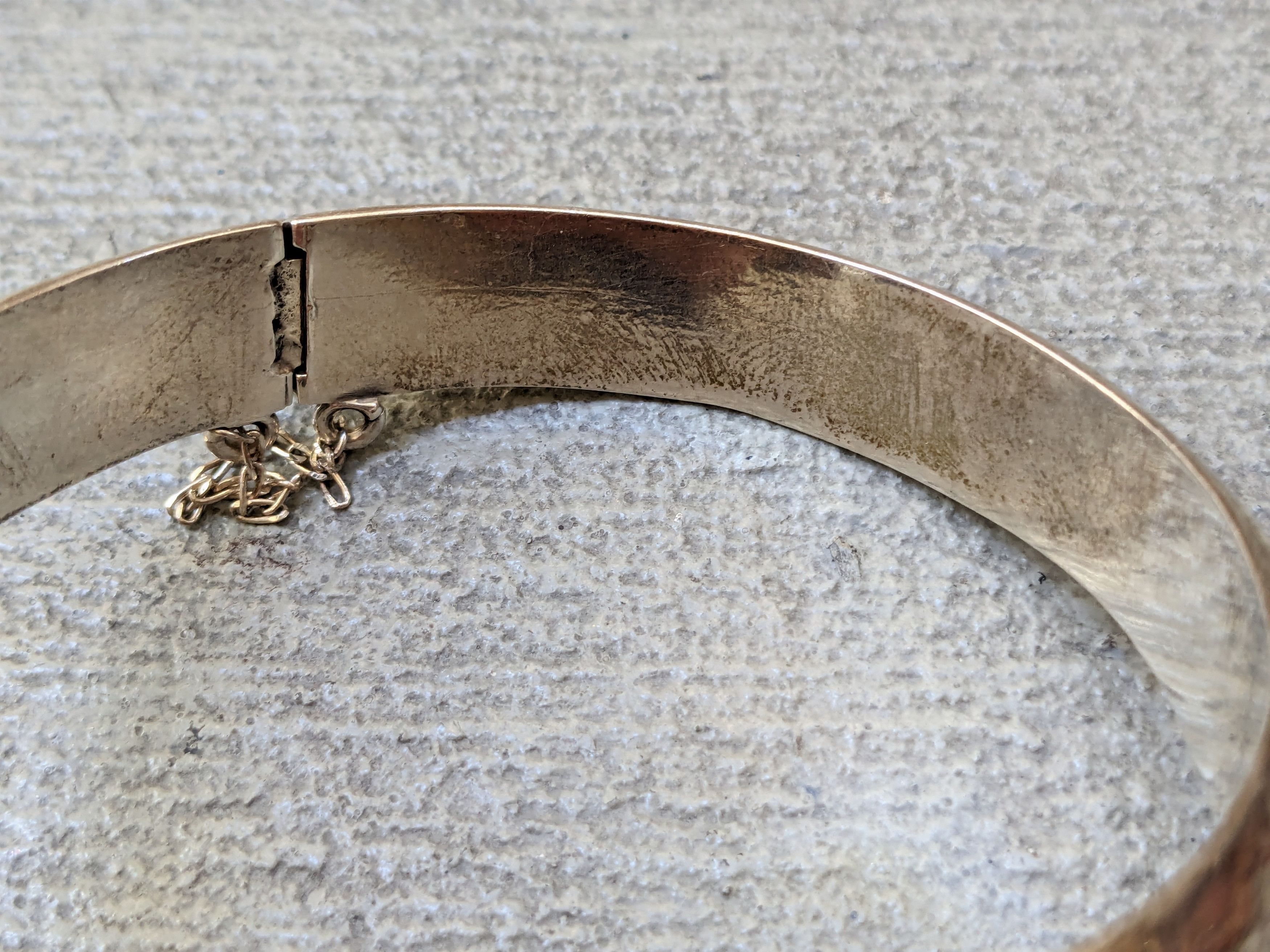 Jewelry Vintage Sterling Silver Bracelet Bangle Hinge Clamper Mexico Size ONE SIZE - 14 Thumbnail