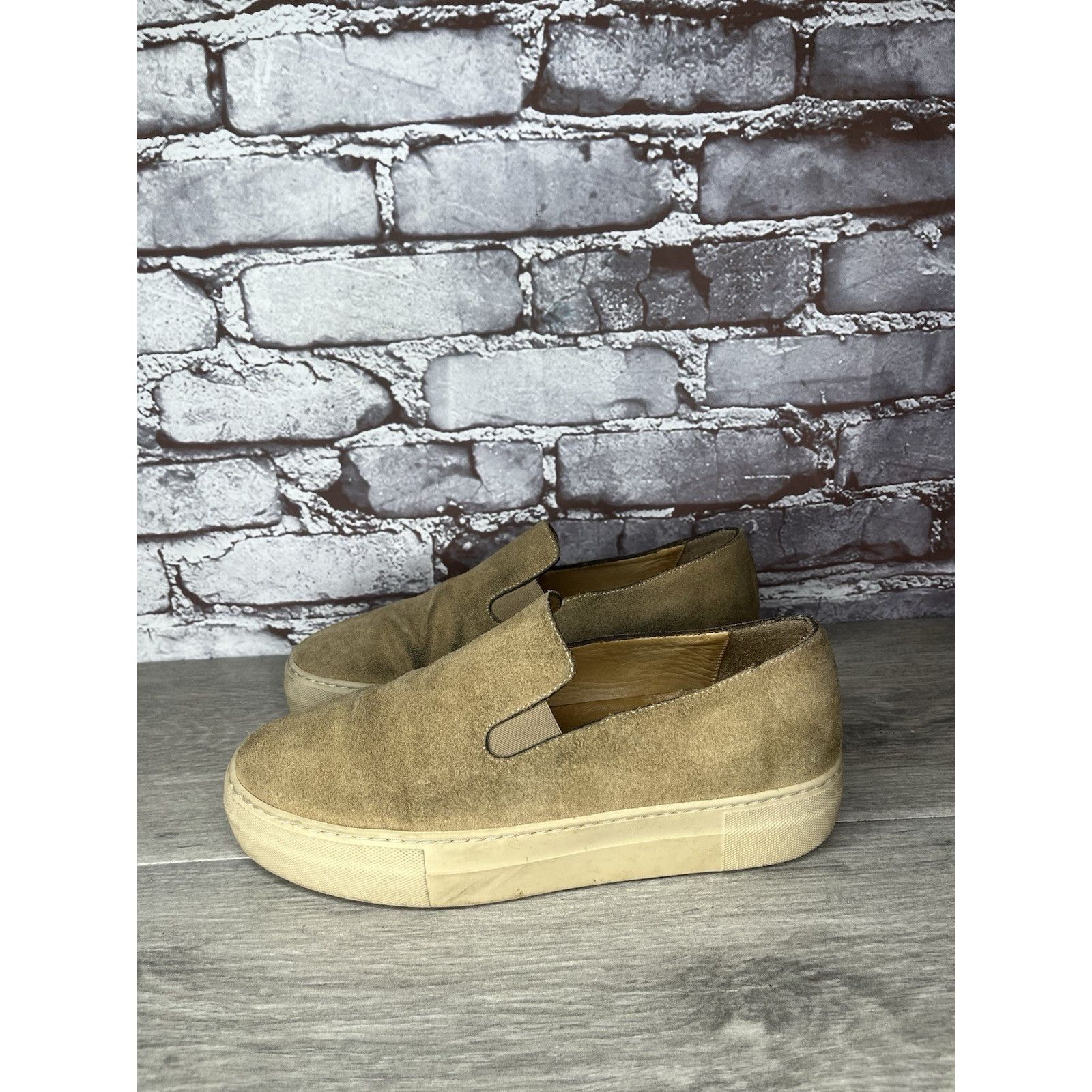 Frame Frame Le Ren Tan Suede Leather Slip On Sneakers Shoes Women Size US 8 / IT 38 - 2 Thumbnail