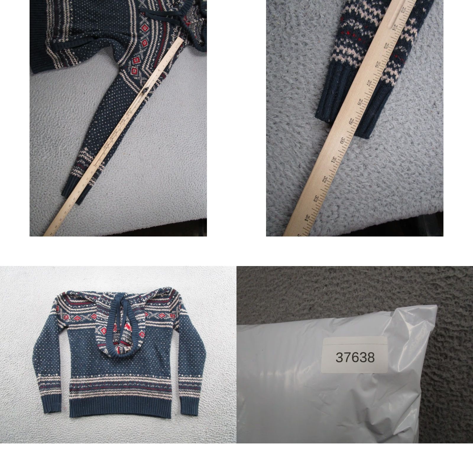 American Eagle Outfitters VTG American Eagle Outfitters Wool Blend Hoodie Sweater Geometric Nordic Drawstring Multicolor Long Sleeve Men L Hooded Pullover Winter Fall Size US L / EU 52-54 / 3 - 8 Thumbnail
