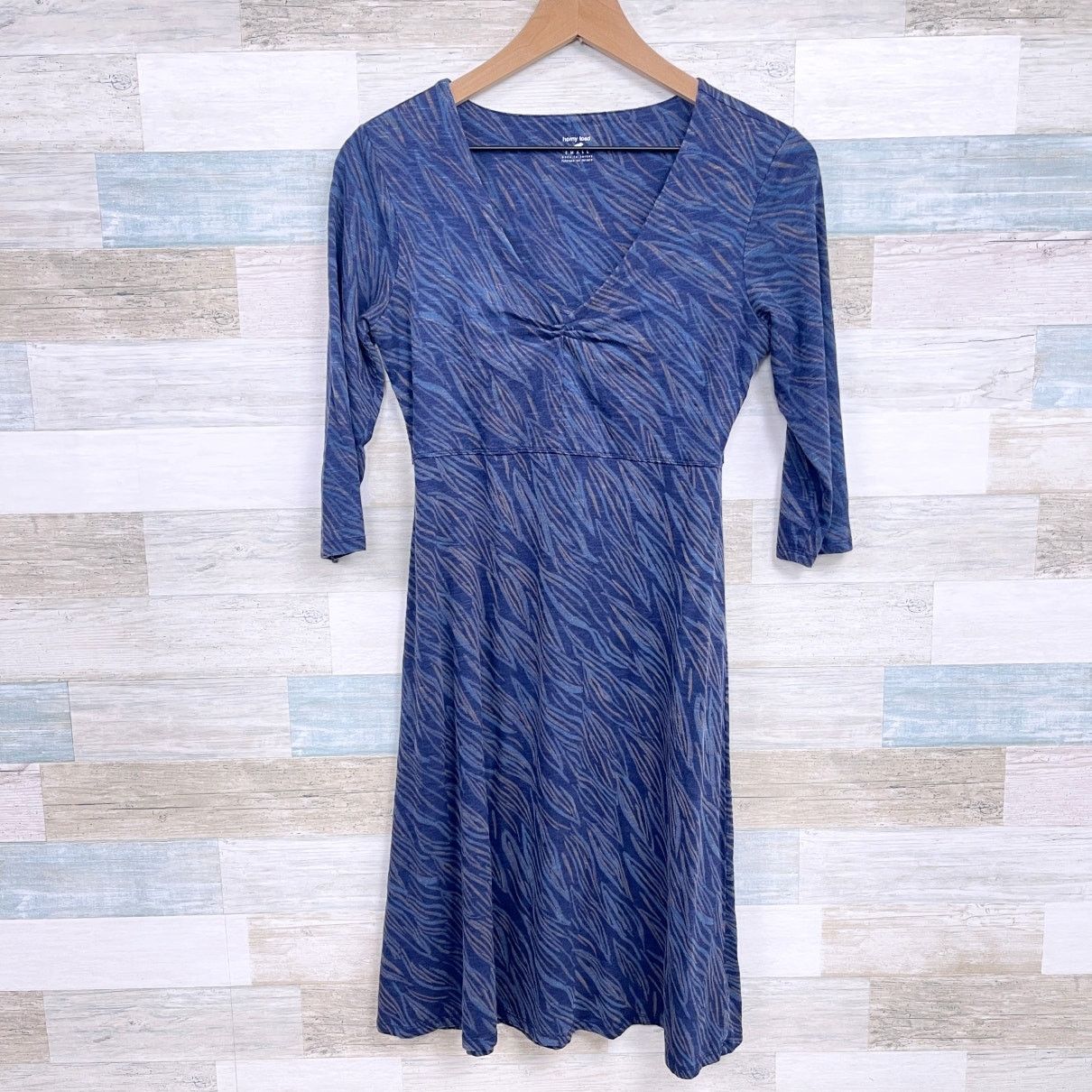 Other Horny Toad & Co Cinch V Neck Tencel Jersey Dress Blue 3/4 S Size S / US 4 / IT 40 - 1 Thumbnail