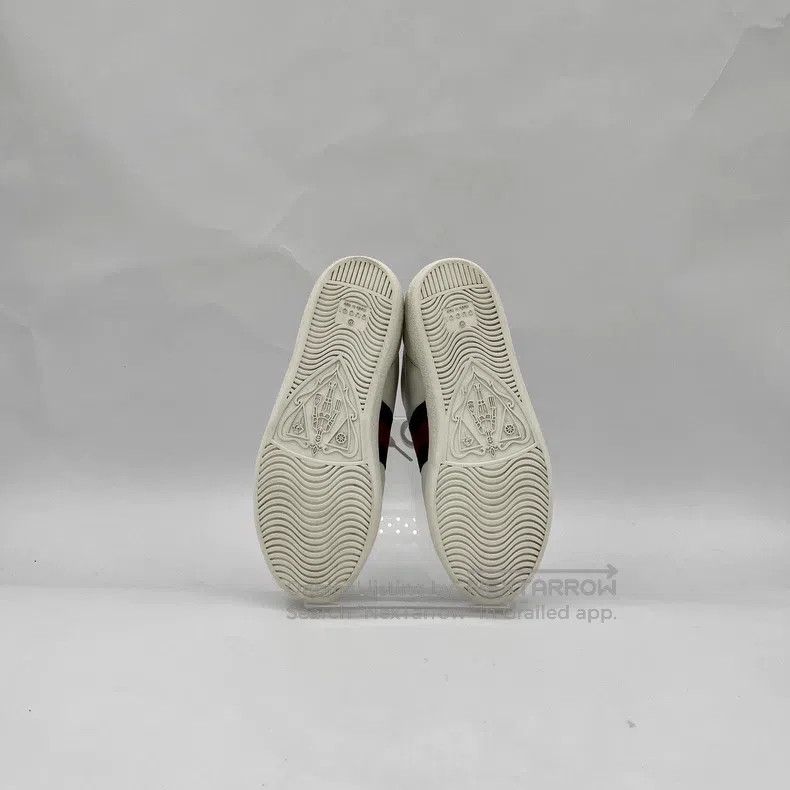 Gucci Gucci White striped bee embroidery lacing casual flat boar Size US 5.5 / IT 35.5 - 5 Thumbnail
