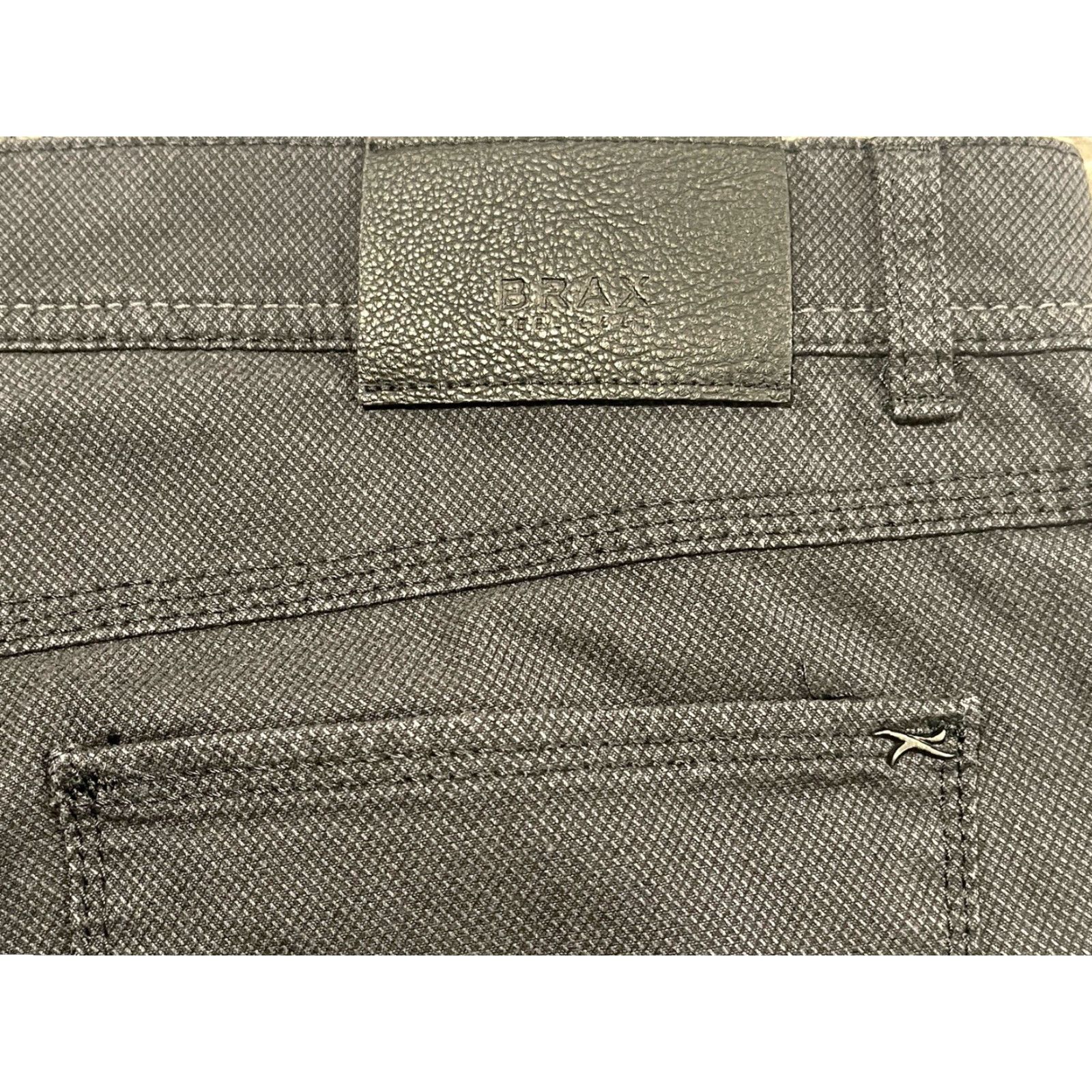 BRAX Brax Pants Mens 37x34 Black Travel Commute Office Work Cooper Fancy Size US 37 - 7 Thumbnail