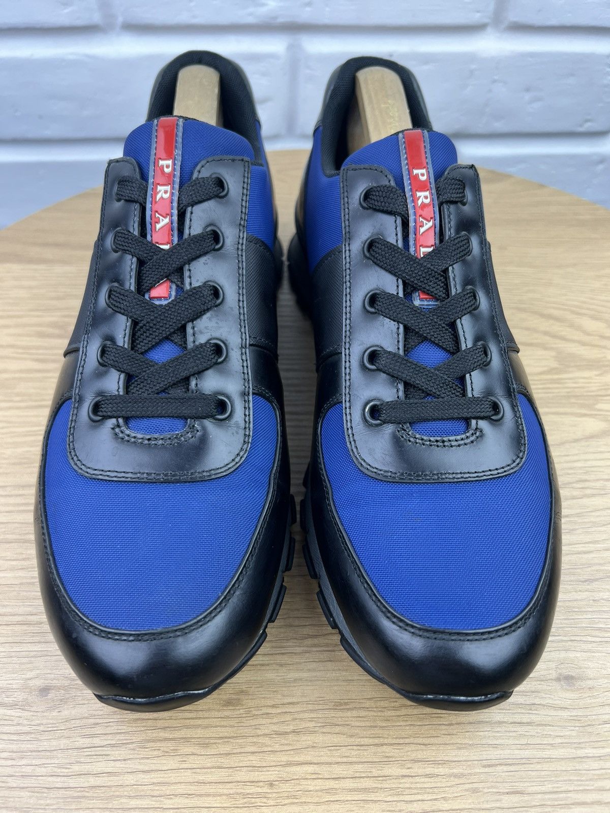 Prada PRADA Sneakers Low-Top Leather Nylon Shoes Red Tab Men’s Size US 11 / EU 44 - 7 Thumbnail