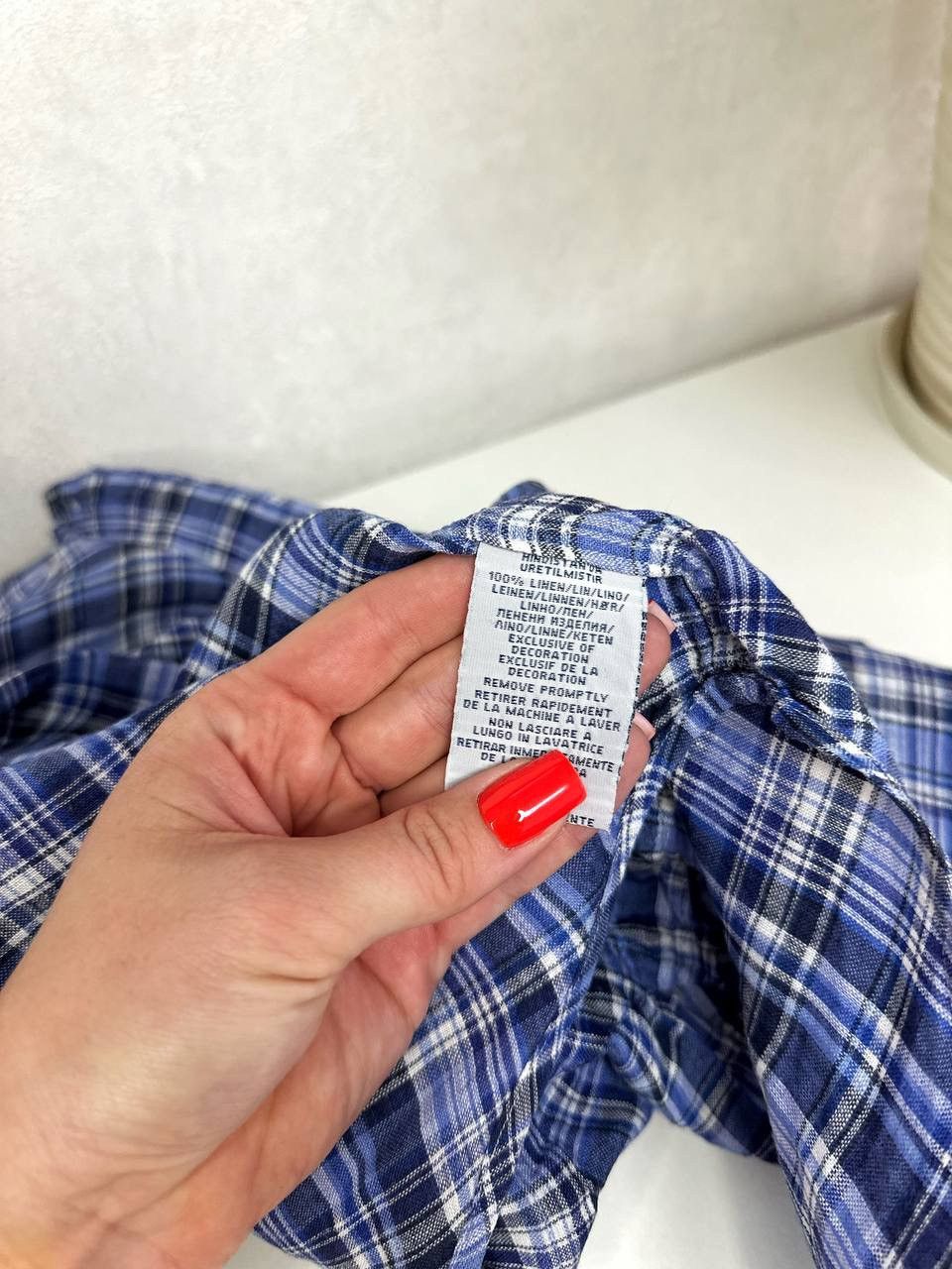 Polo Ralph Lauren Ralph Lauren Blue Plaid 100% Linen Lightweight Summer Shirt Size M / US 6-8 / IT 42-44 - 3 Thumbnail