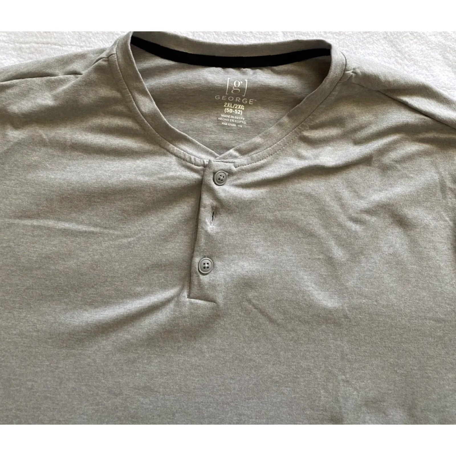 George George T Shirt Men’s XXL Gray Short Sleeve Super Soft Cotton Blend Basic Tee Short Sleeve Mens 2XL Solid Gray George Size US XXL / EU 58 / 5 - 2 Thumbnail