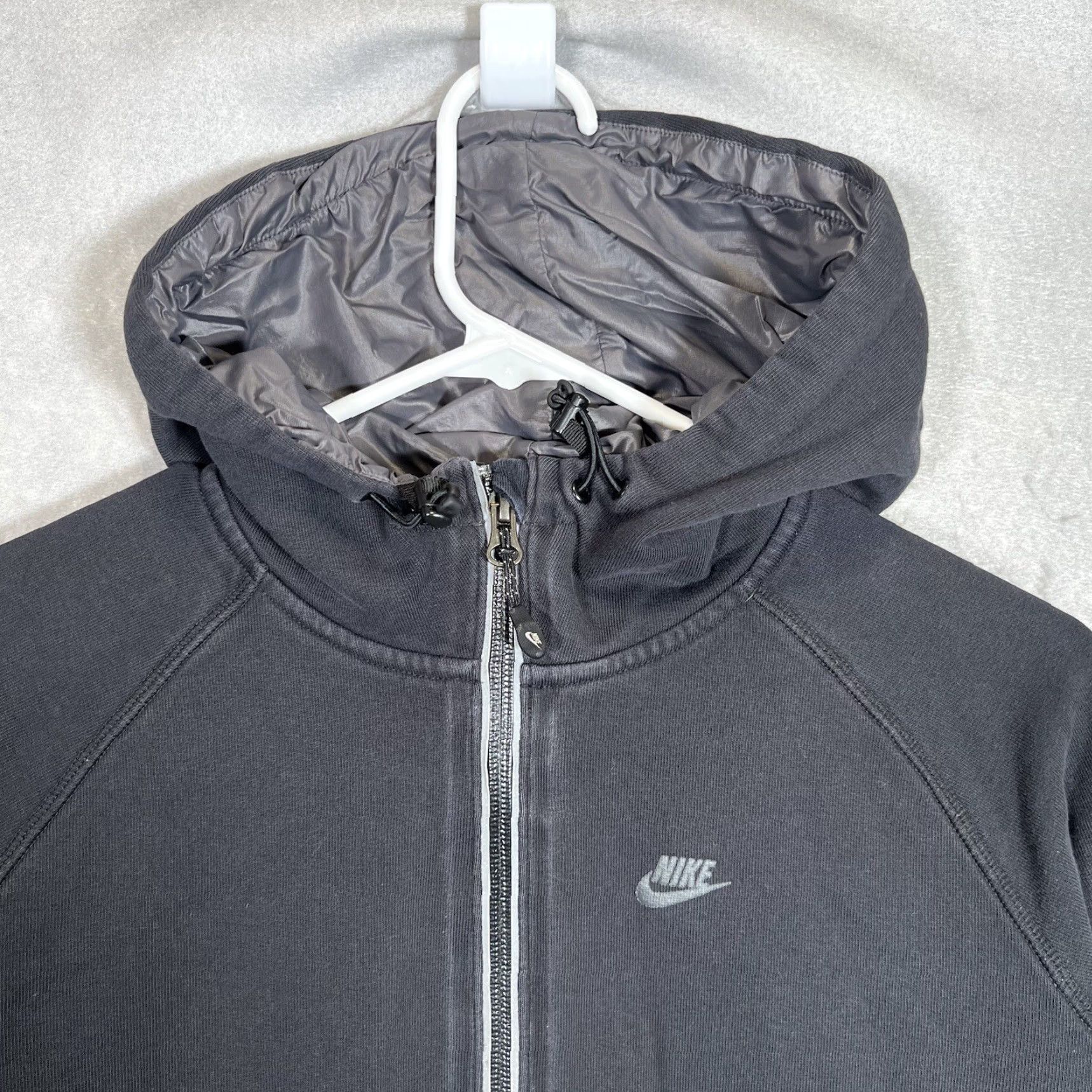Nike VINTAGE Nike 1/2 Zip Hoodie Sweatshirt Womens M Black Swoosh Hoodie | Nike Womens Medium Black 1/2 Zip Hoodie Sweatshirt Vintage 2000s Size M / US 6-8 / IT 42-44 - 4 Thumbnail