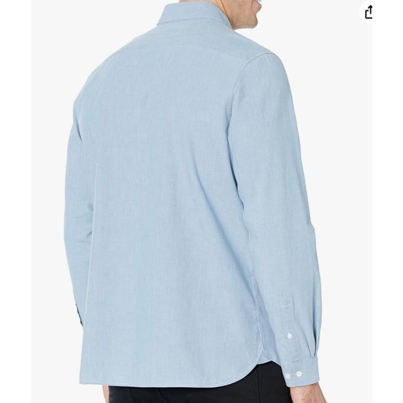 Lacoste Lacoste Men's Long Sleeve Chambray Slim Fit Shirt Denim S Size US S / EU 44-46 / 1 - 3 Thumbnail
