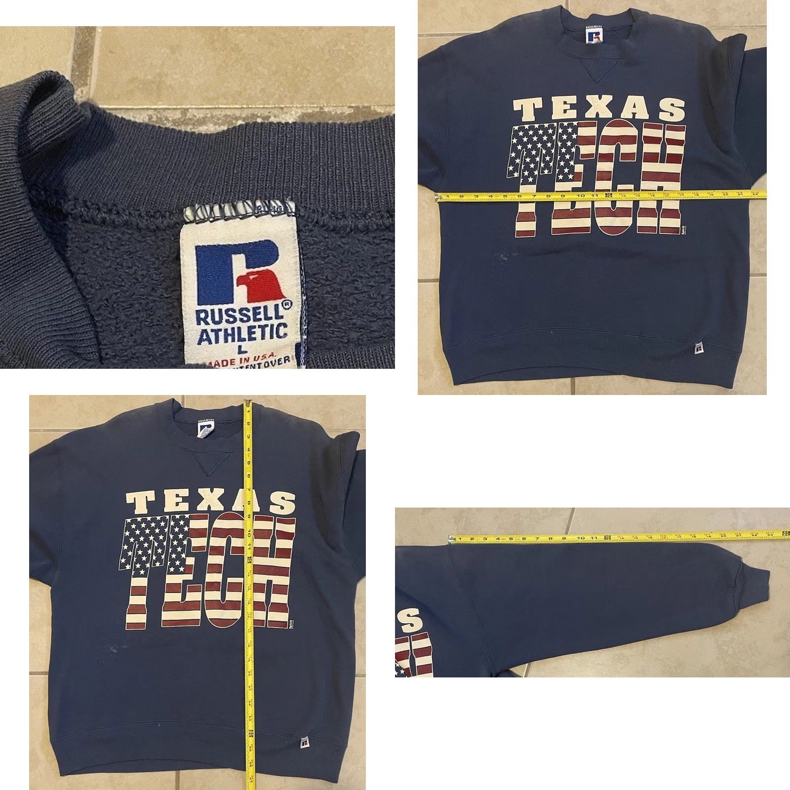 Russell Athletic VINTAGE Russell Athletic Texas Tech Sweatshirt S USA College University PE Track Grunge 90s 80s Blue Mens Pullover Small Navy USA College University Size US S / EU 44-46 / 1 - 9 Thumbnail