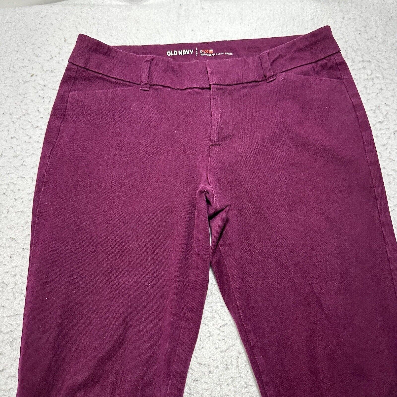 Old Navy Old Navy Pixie Pants 4 Flat Front Purple Mid-Rise Skinny Leg Size 30" / US 8 / IT 44 - 2 Thumbnail