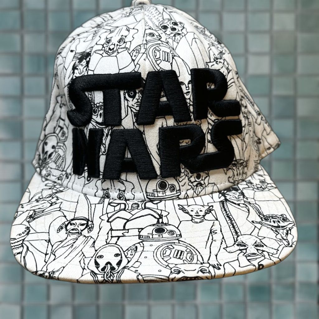 Star Wars STAR WARS Hat Snapback Trucker Baseball Black & White Character Sketches Embroidered Unisex Adults One Size Black Size ONE SIZE - 1 Thumbnail