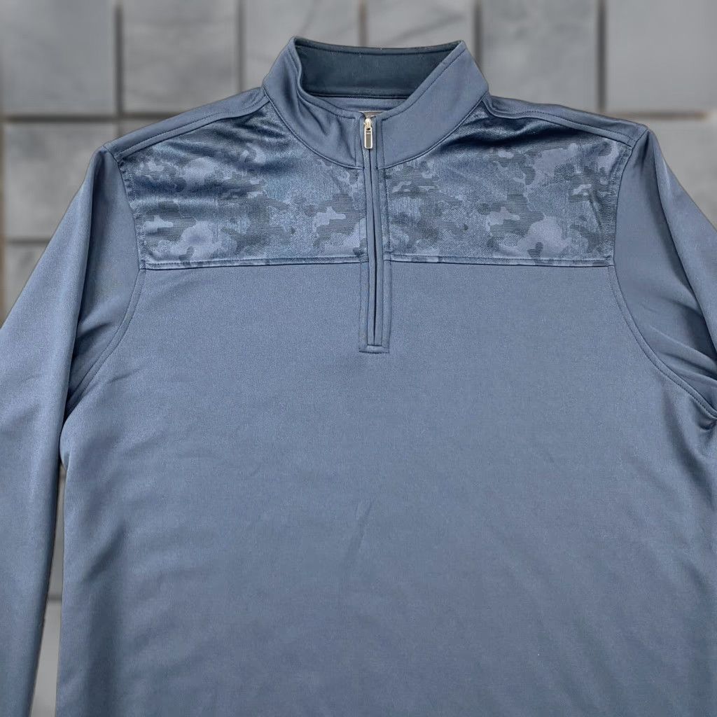 Vintage Pebble Beach Mens Sweatshirt 2XL Blue Camo Dry Luxe Performance 1/4 Zip Pullover Size US XXL / EU 58 / 5 - 1 Thumbnail