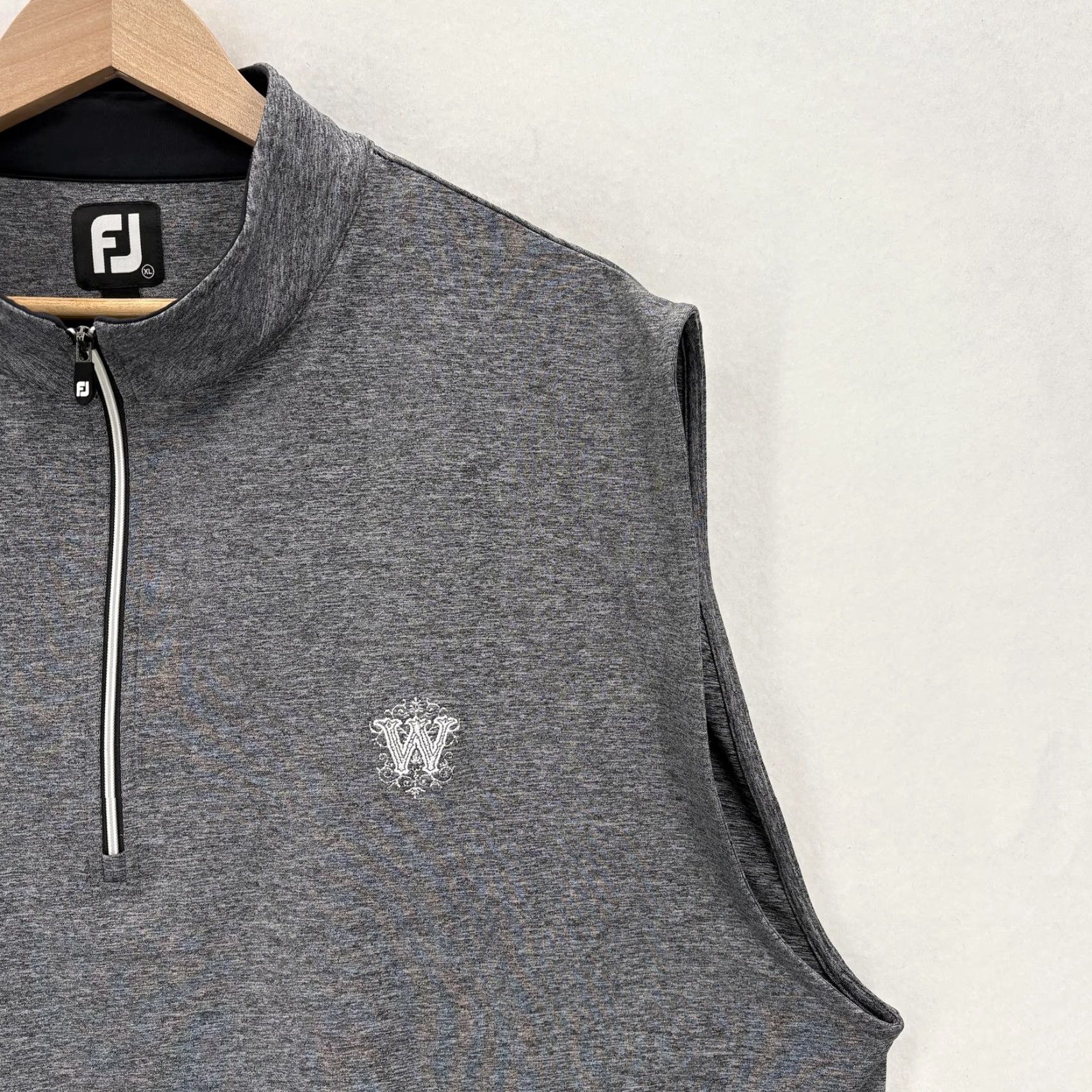 Footjoy FootJoy Vest Mens XL Gray 1/4 Zip Mock Neck Stretch Golf Pullover Knit Size US XL / EU 56 / 4 - 2 Thumbnail