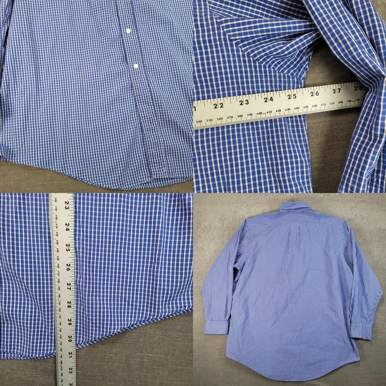 Brooks Brothers Brooks Brothers Button Down Shirt Long Sleeve Plaid Checkered Mens 17 USA Blue Y2K Size US XL / EU 56 / 4 - 8 Thumbnail