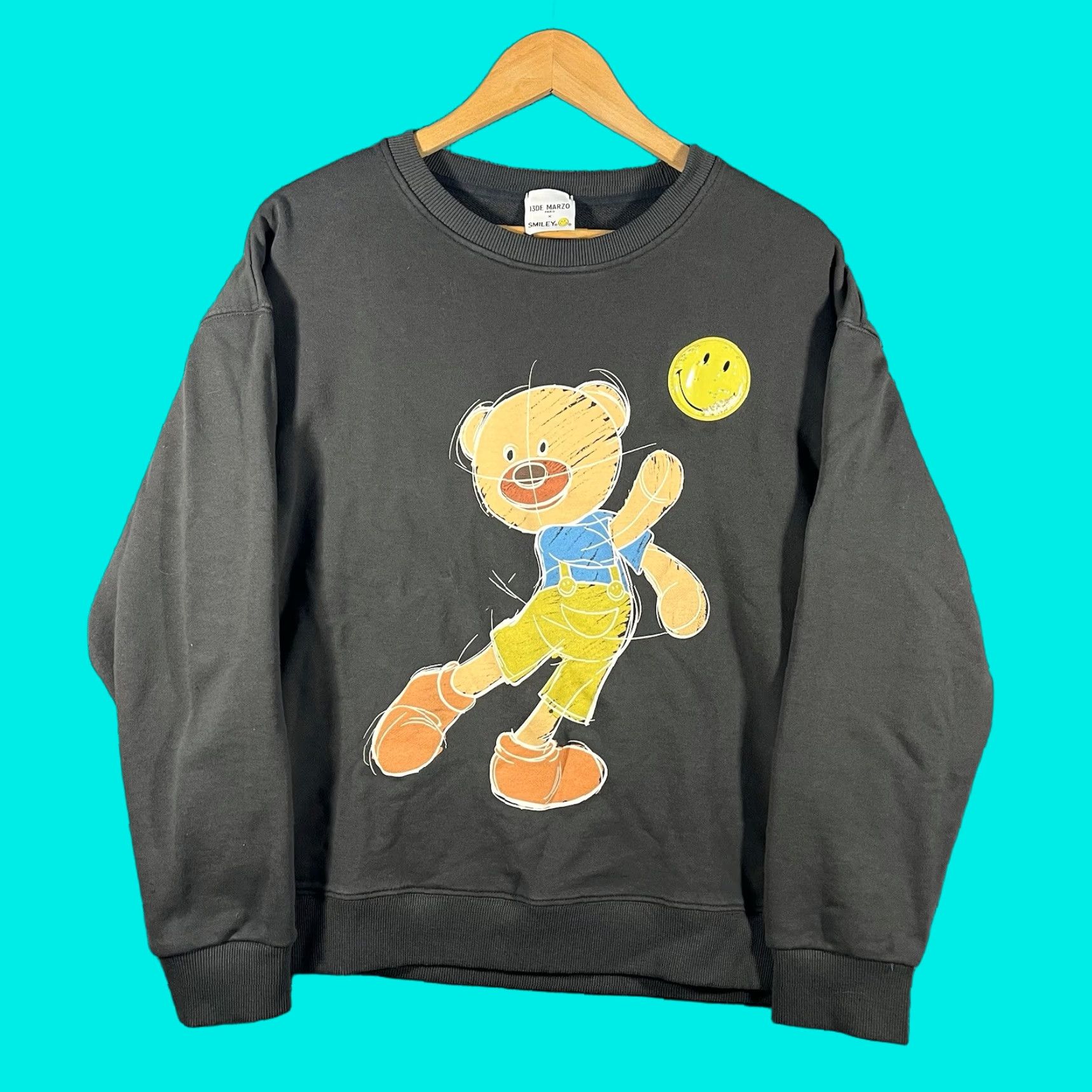 Vintage 13DE Marzo Crewneck Sweatshirt Bear Mens Medium RARE Black Mohair Knit Stripes Long Sleeve Pullover Oversized Relaxed Regular 13DE Paris Theme Size M / US 6-8 / IT 42-44 - 1 Thumbnail