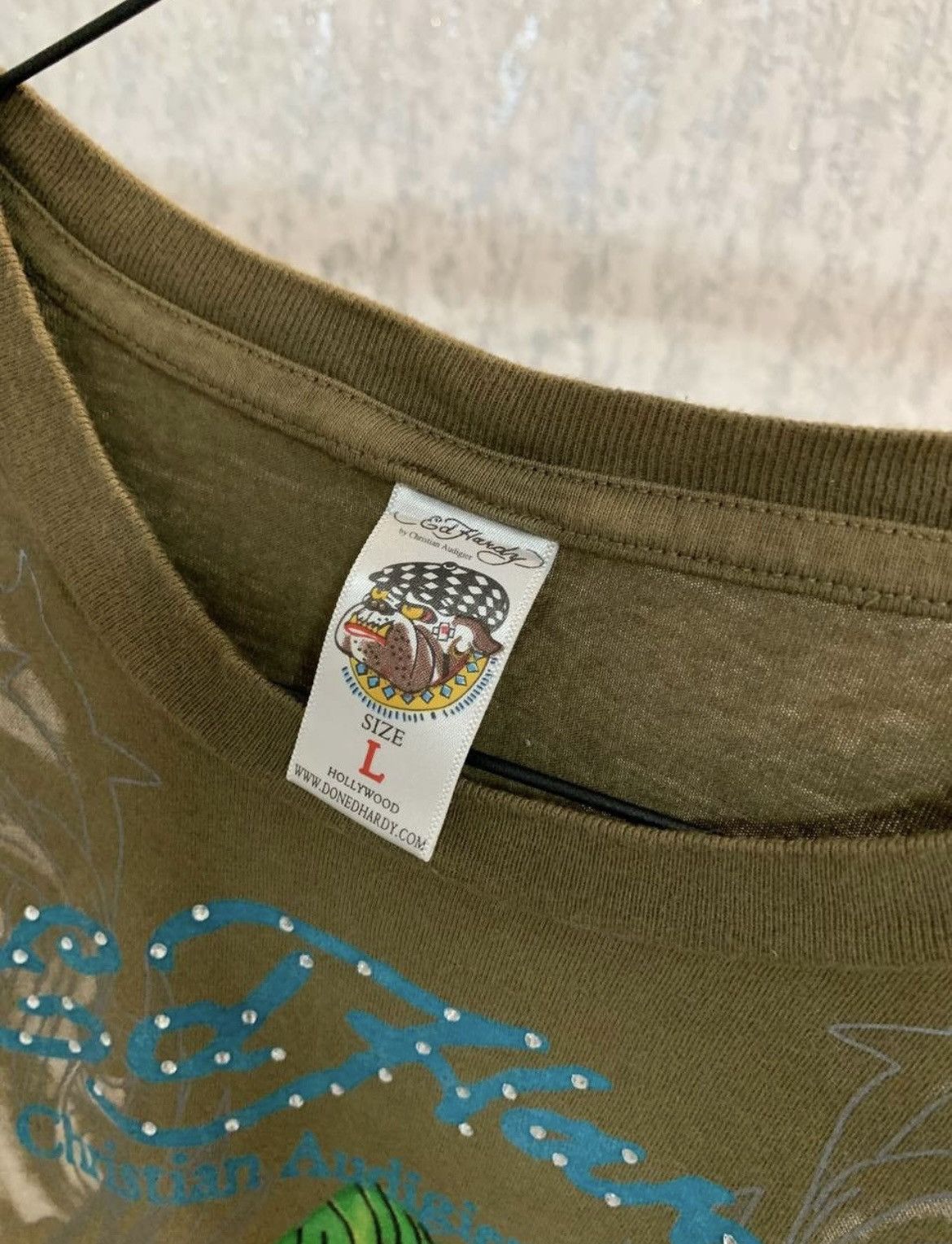 Christian Audigier × Ed Hardy × Vintage Vintage Ed Hardy By Christian Audigier T-shirt Big Logo Tee Size US L / EU 52-54 / 3 - 3 Thumbnail