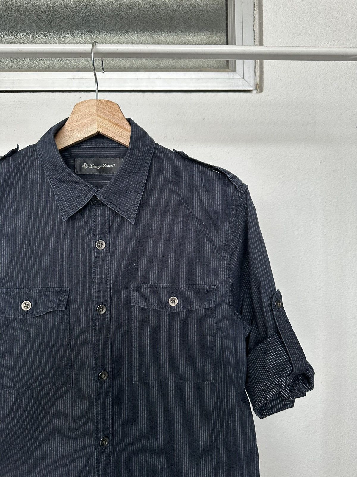 Lounge Lizard 00's - Lounge Lizard pinstripe double pocket shirt Size US M / EU 48-50 / 2 - 8 Thumbnail