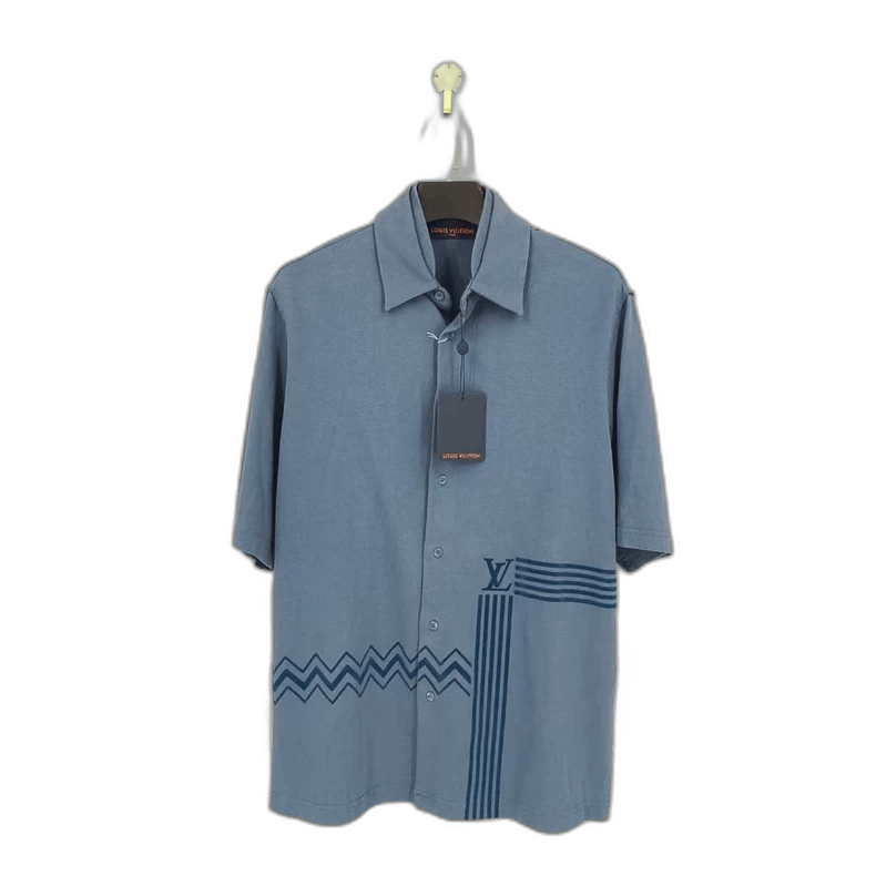 Louis Vuitton louis vuitton blue logo print short sleeve shirt Size US S / EU 44-46 / 1 - 1 Thumbnail