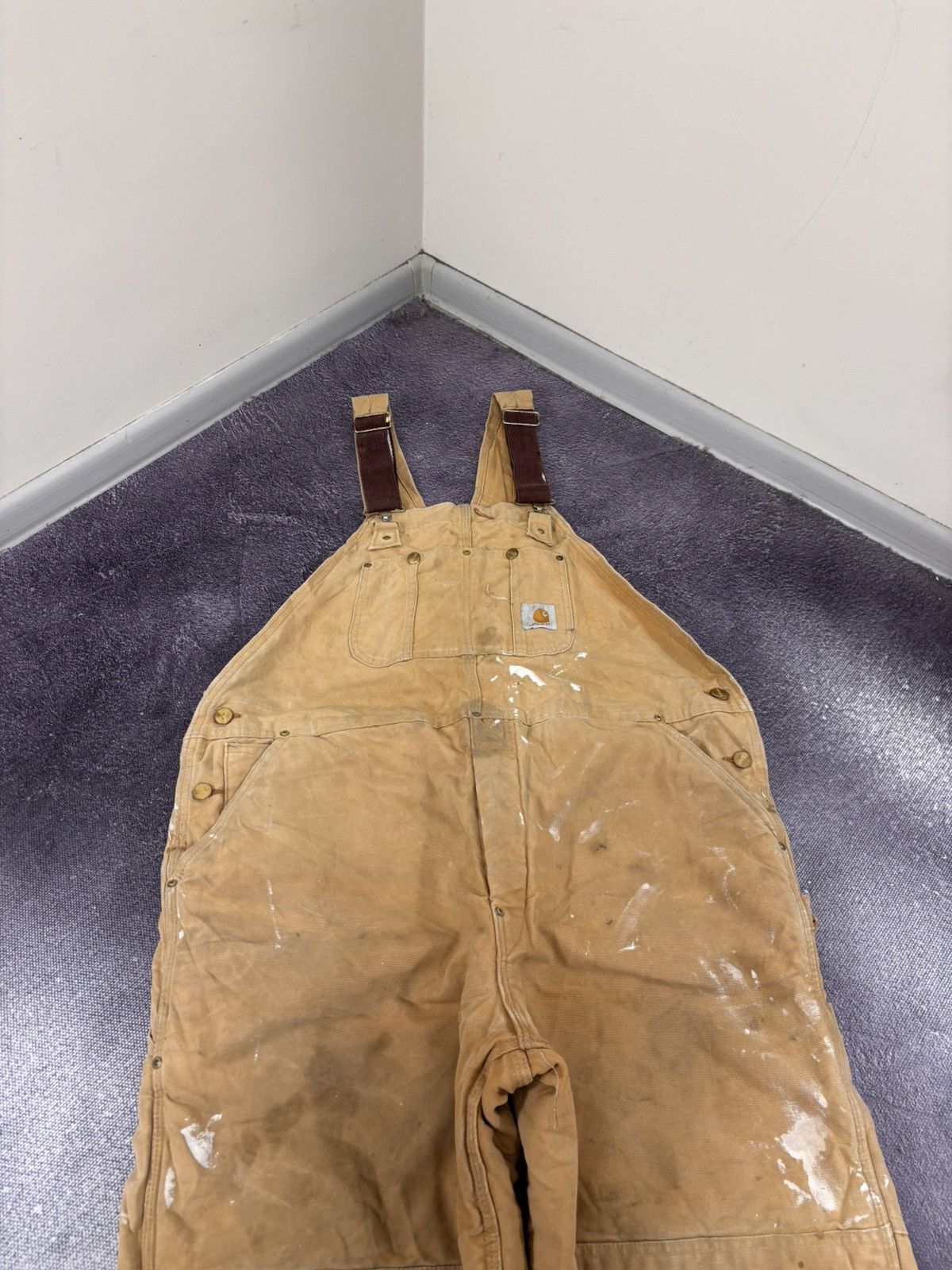 Carhartt Vintage Carhartt Bib Overalls Double Knee Brown Duck Canvas Size US 44 / EU 60 - 5 Thumbnail